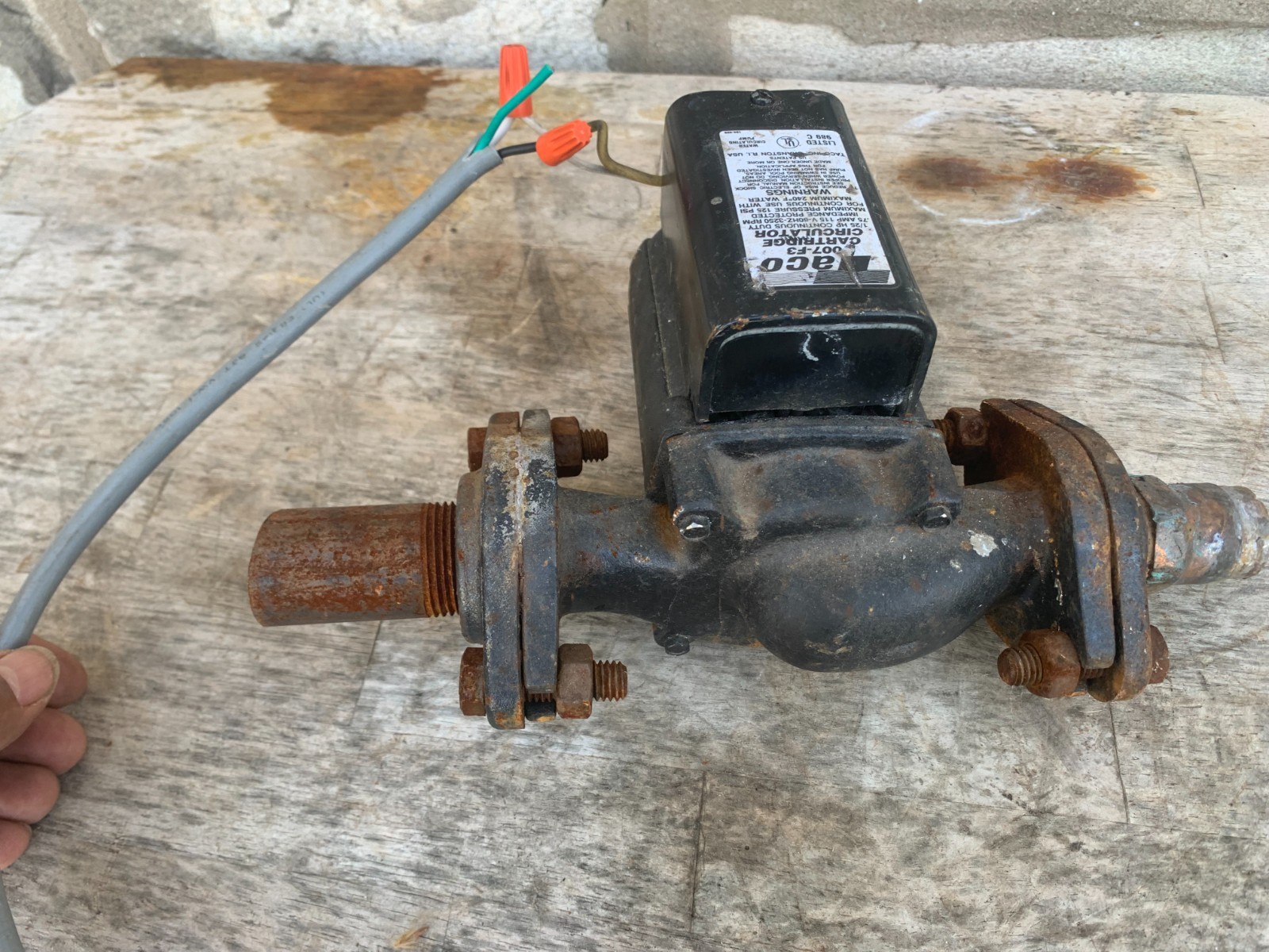 Taco 007-F5 Cartridge Circulator Pump 1/25 Hp .71 Amp 3250 Rpm WROKS USA Made