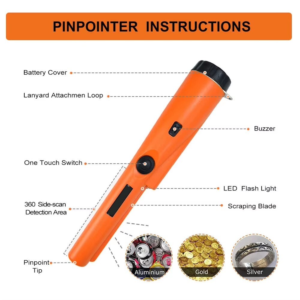 High Grade Metal Detector HandHeld Pro Pinpointer Pointer Probe Sensitive Tester