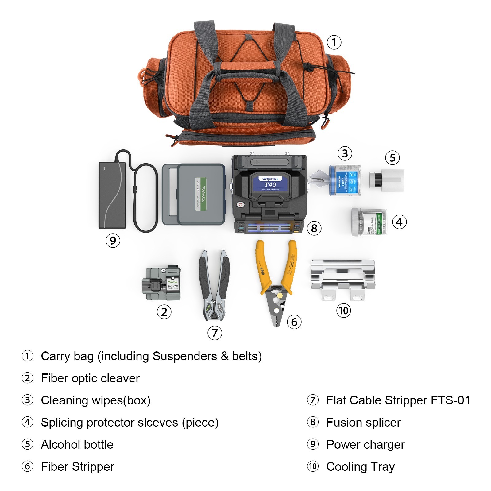 OrienTek T49 Mini Size Fiber Optic Fusion Splicer 3 Years Warranty Ship from USA