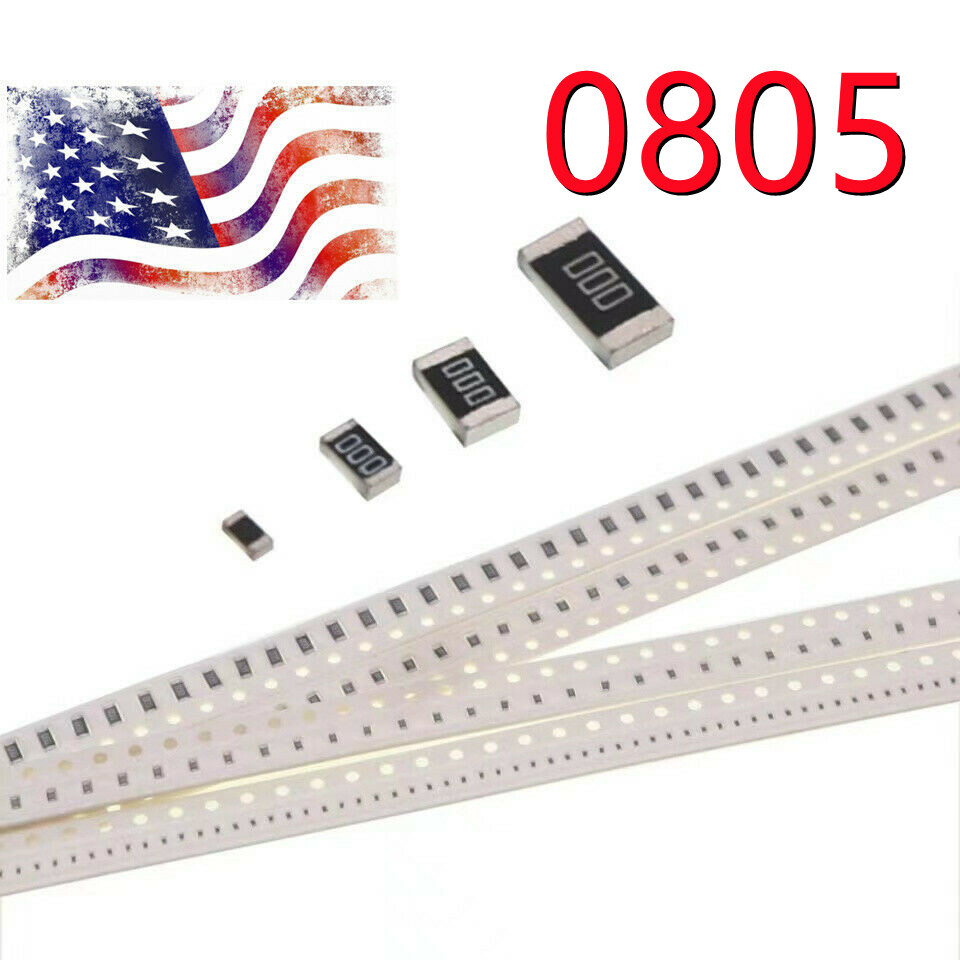 10 pcs 0805 SMD Resistors Kit 1% 0 ohm-10m ohm Choose From 170 Values SMT