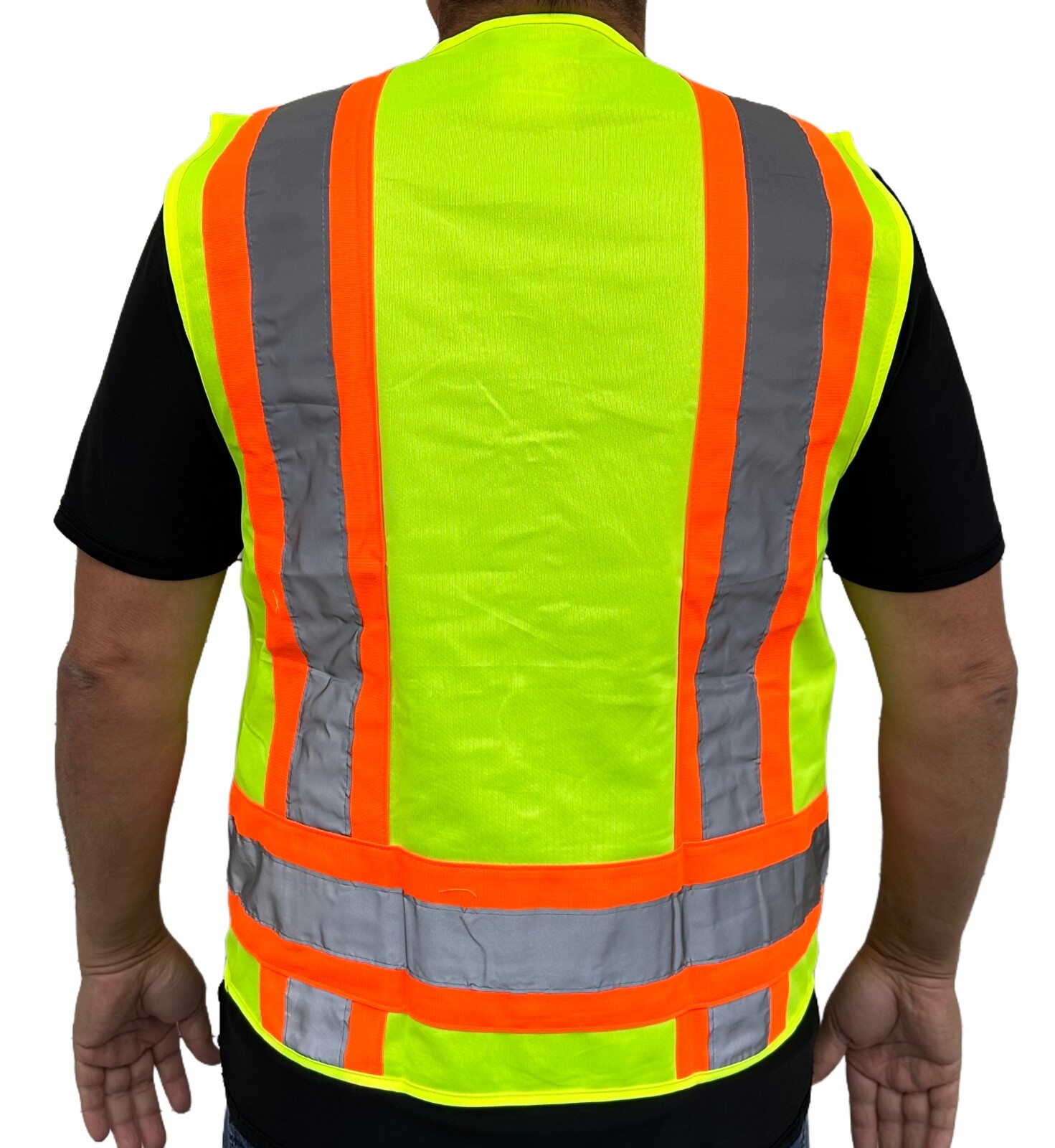 Yellow Two Tones Utility Safety Vest , ANSI/ ISEA 107-2015/ Photo ID Pocket