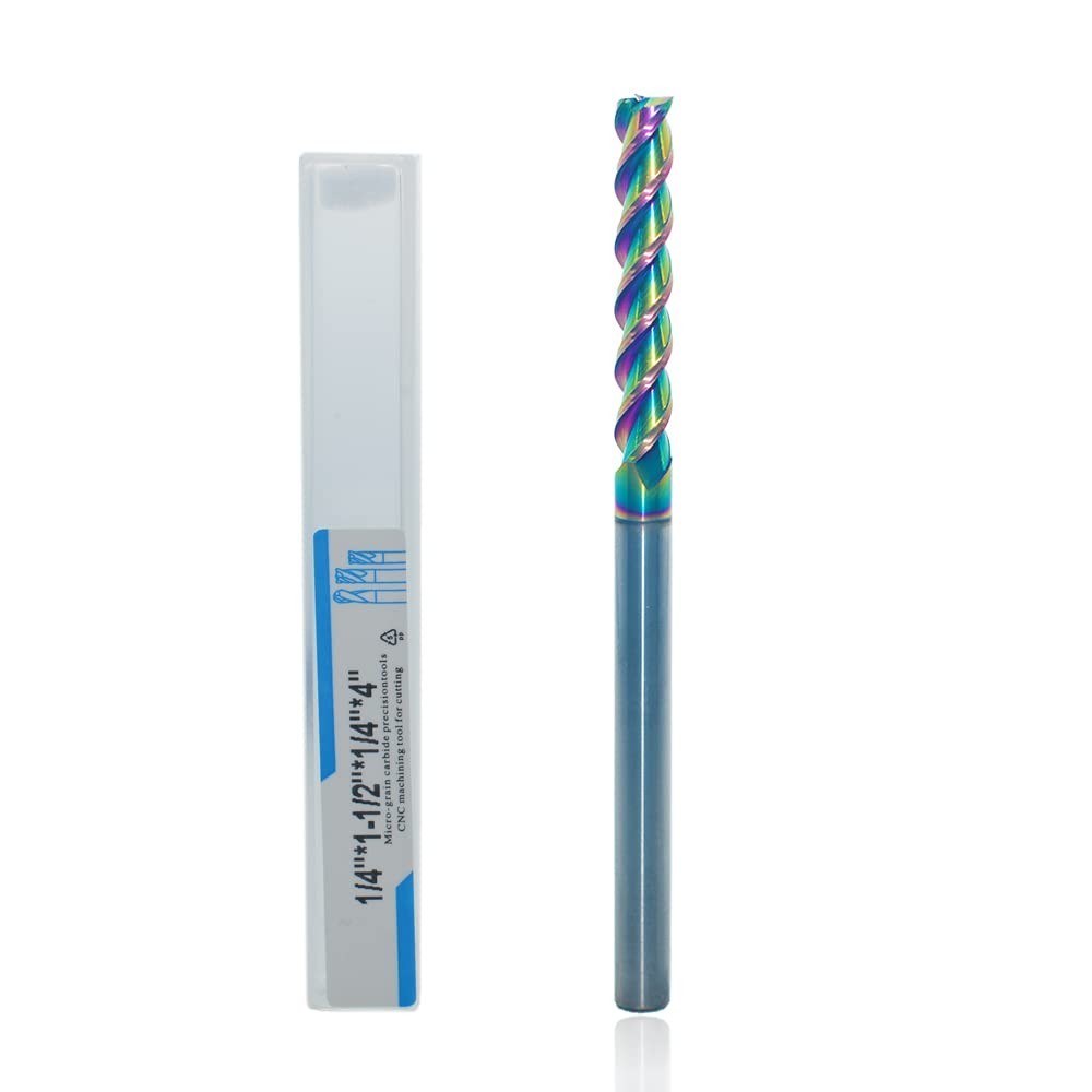 1/4″ Extra Long Carbide Square End Mill for Aluminum, Copper Alloy, Plastic, …