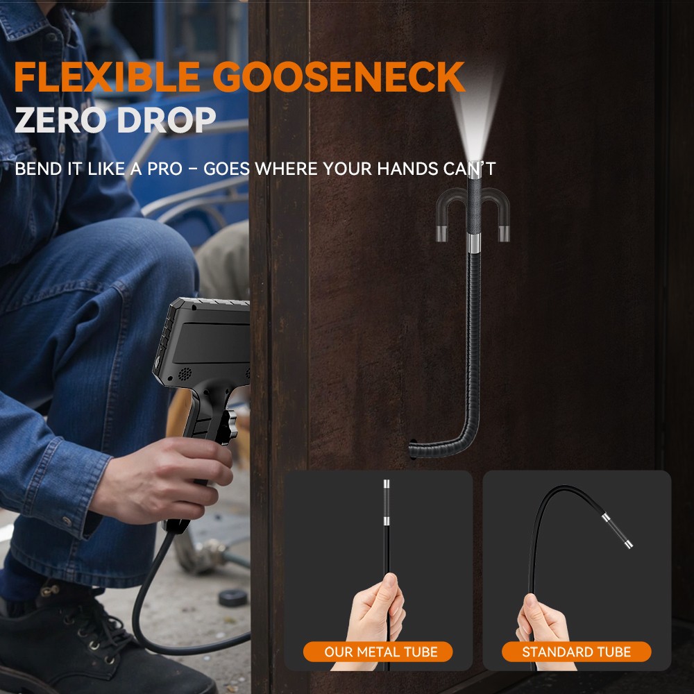 SCOPIX Two-Way 210° Inspection Borescope 6.2mm Endoscope Camera 3.3ft Semi Rigid