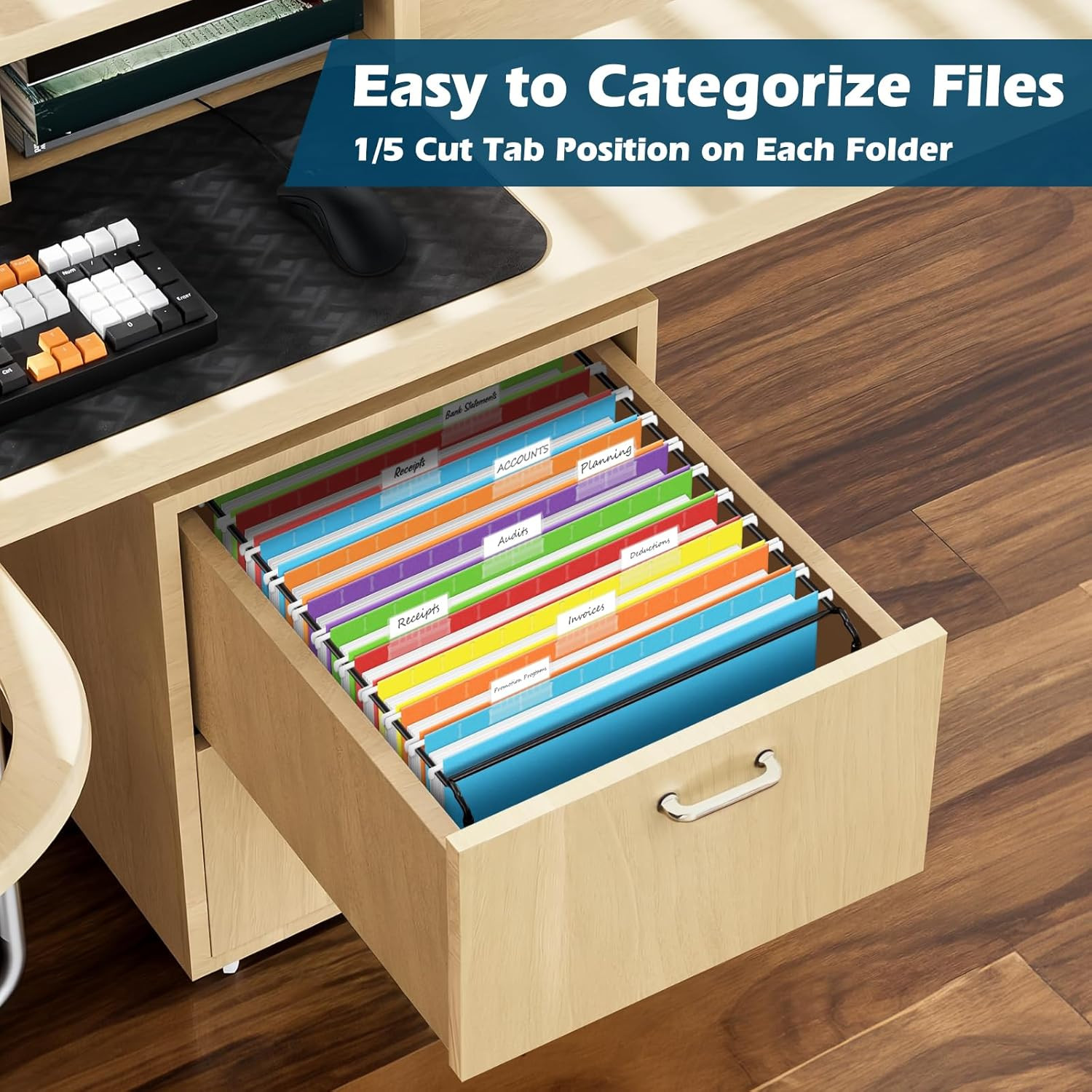 6 Pack Expandable Hanging File Folder Letter Size for Filing Documents Cabinet