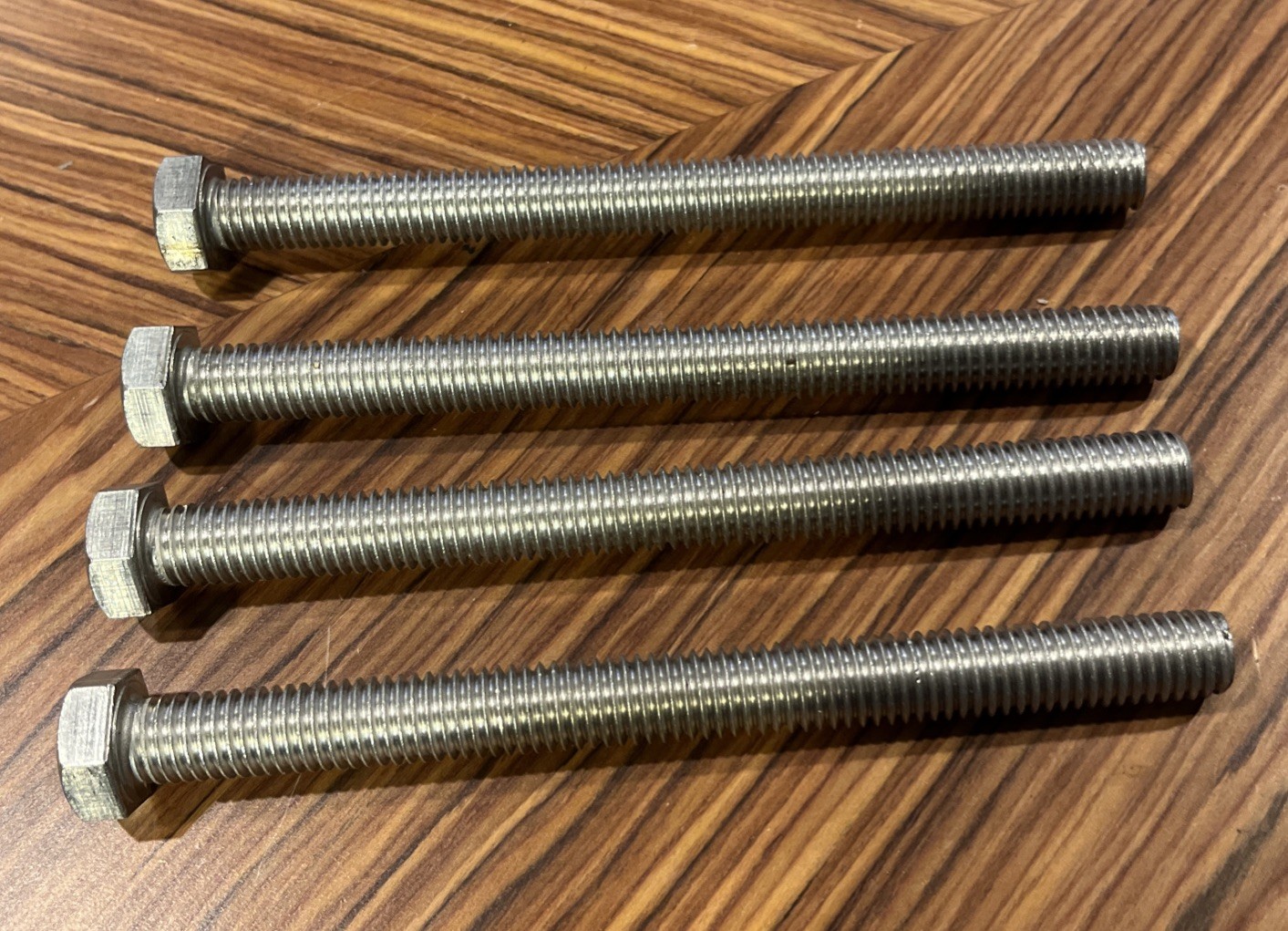 1/2-13 x 6″ Hex Tap Bolts Cap Screws 316 Stainless Steel Fully Thread Qty 4