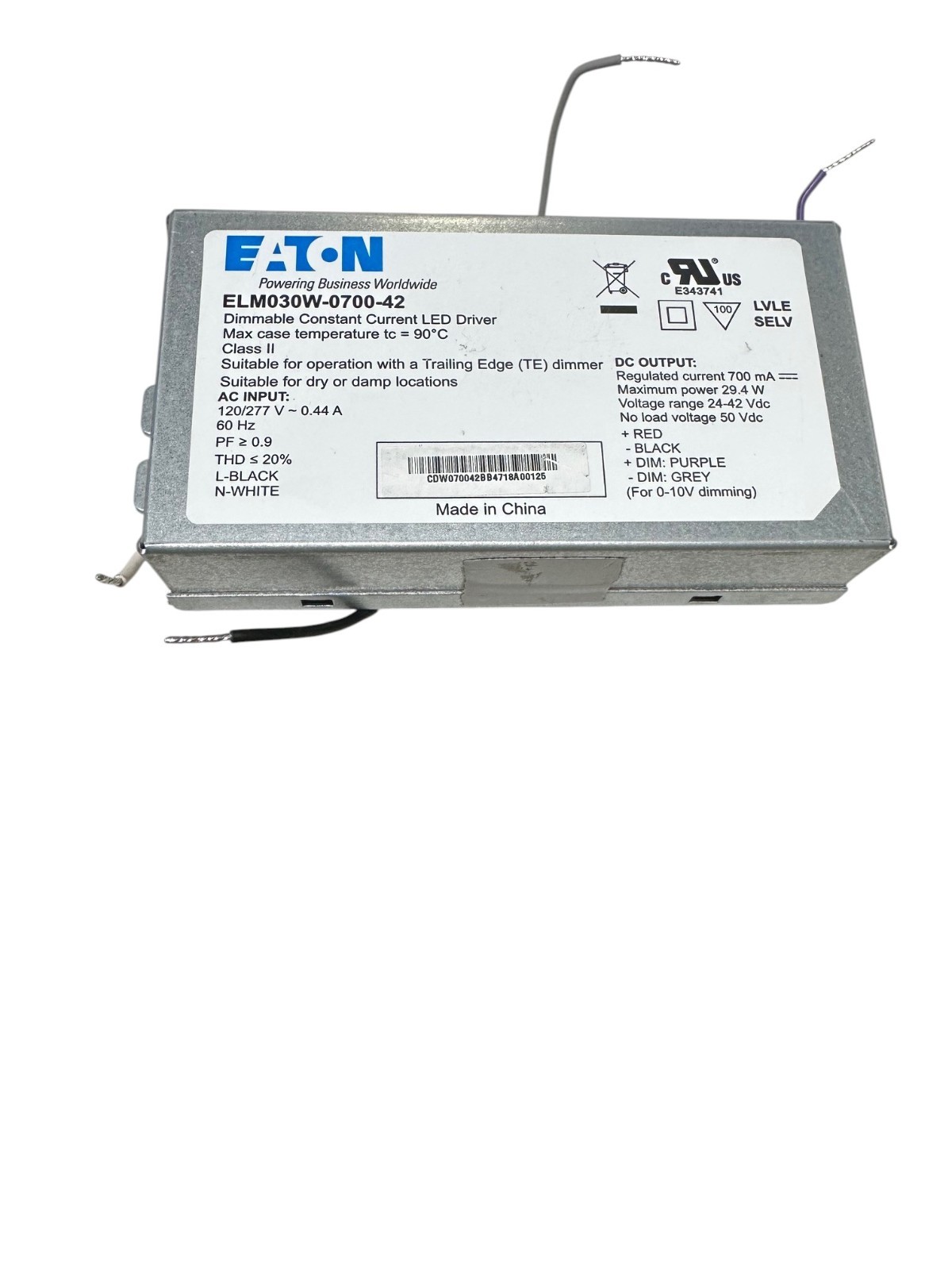 EATON ELM030W-0700-42 30W Constant Current LED Driver 🔥 Fast Shipping 🔥