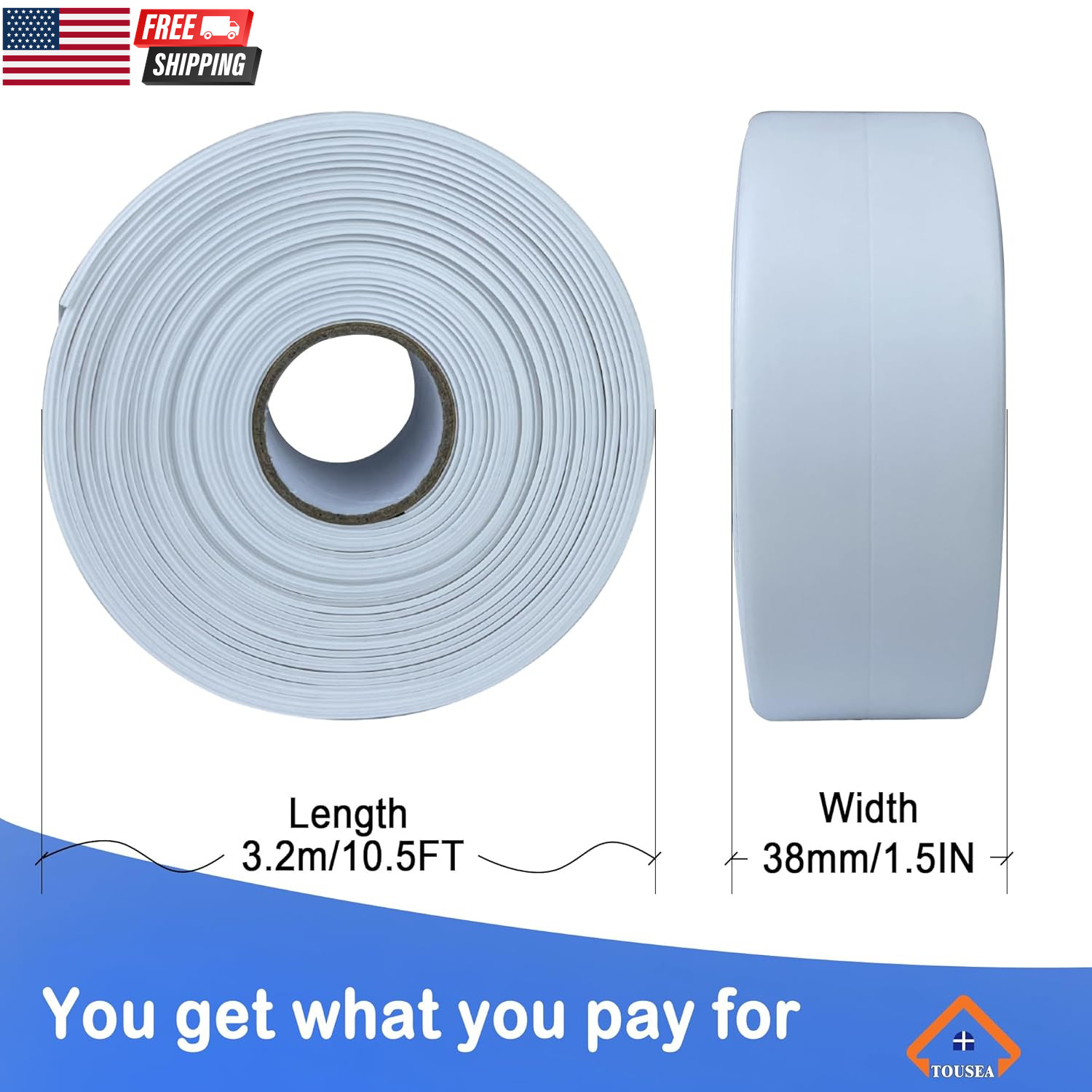 Waterproof Sealing Caulk Tape, Self Adhesive Sealant Strip for Bathroom, Toilet,