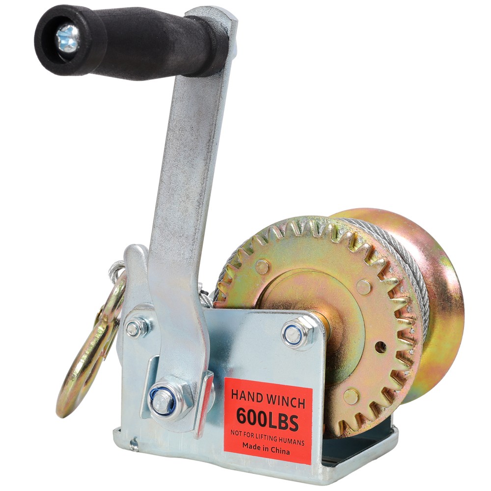 800LBS Hand Winch with 32.8FT Steel Cable, Galvanized Shell, 3.1:1 Gear Ratio…