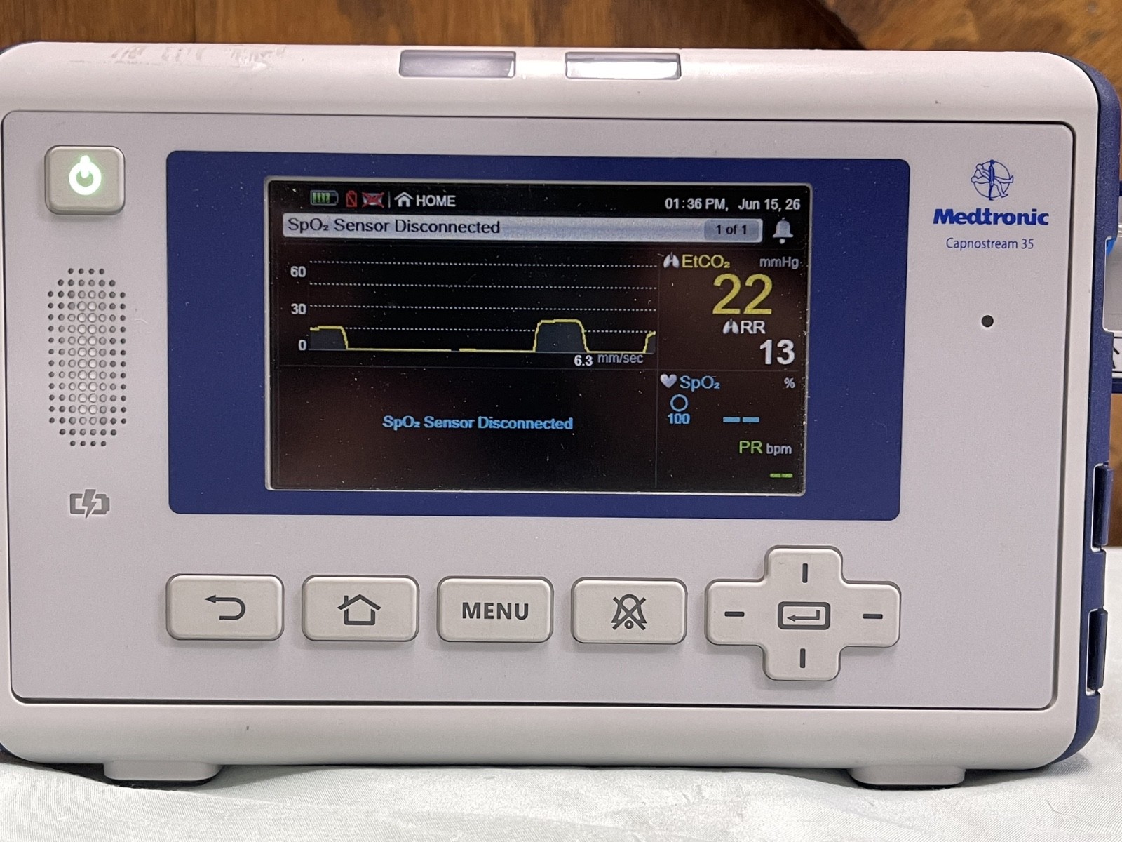 Medtronic Capnostream 35 EtCO2 PM35MN Monitor with battery