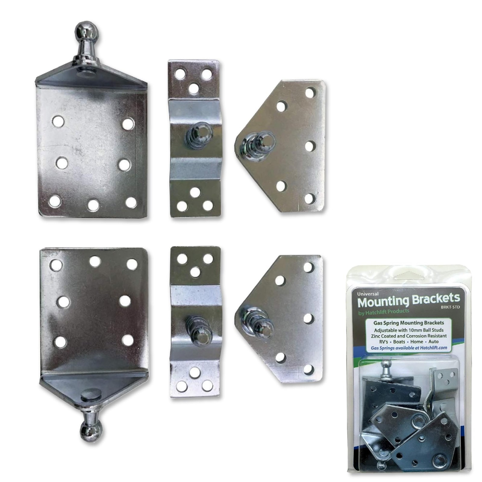 Hatchlift Mounting Brackets – Adjustable Shock Mount Kit with Ball Studs, Nyl…