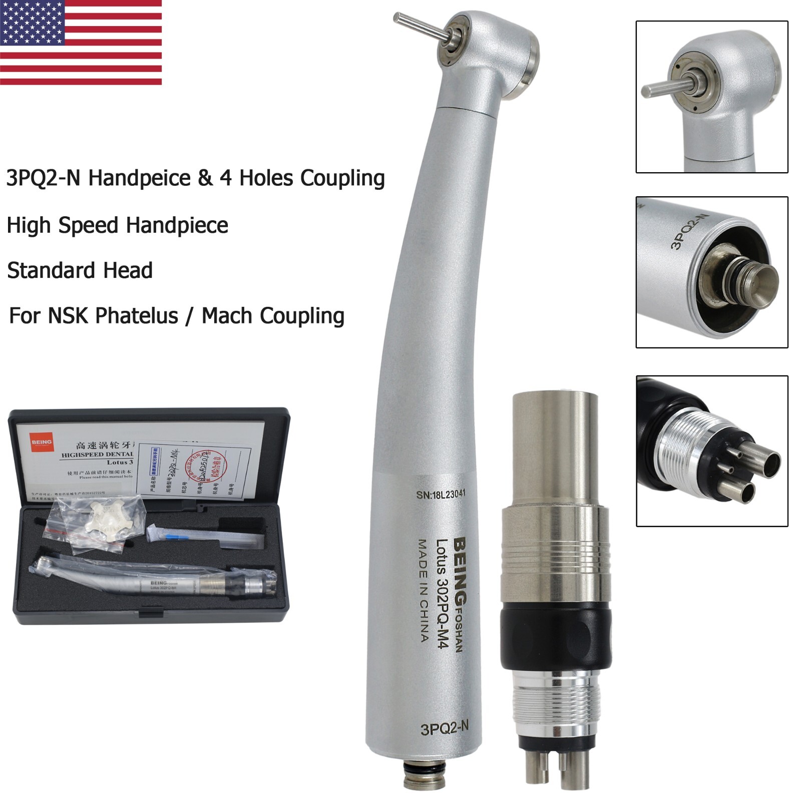 US BEING Dental High Speed 45 Degree Surgical Handpiece For NSK Phatelus Coupler
