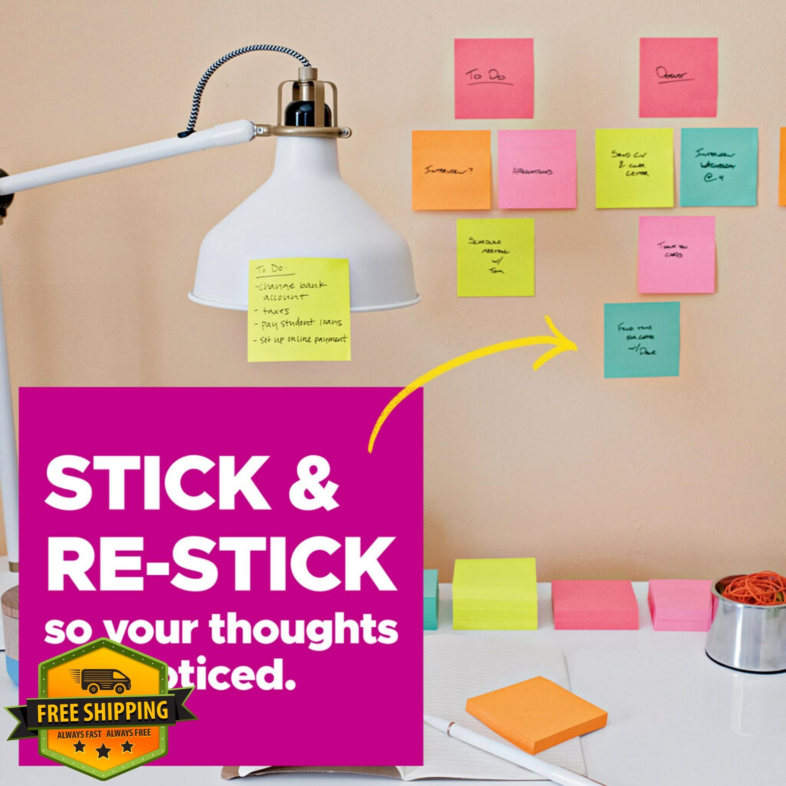 Post-it Super Sticky Notes, 18 Sticky Note Pads, 1.875 x 1.875 in., School Su…