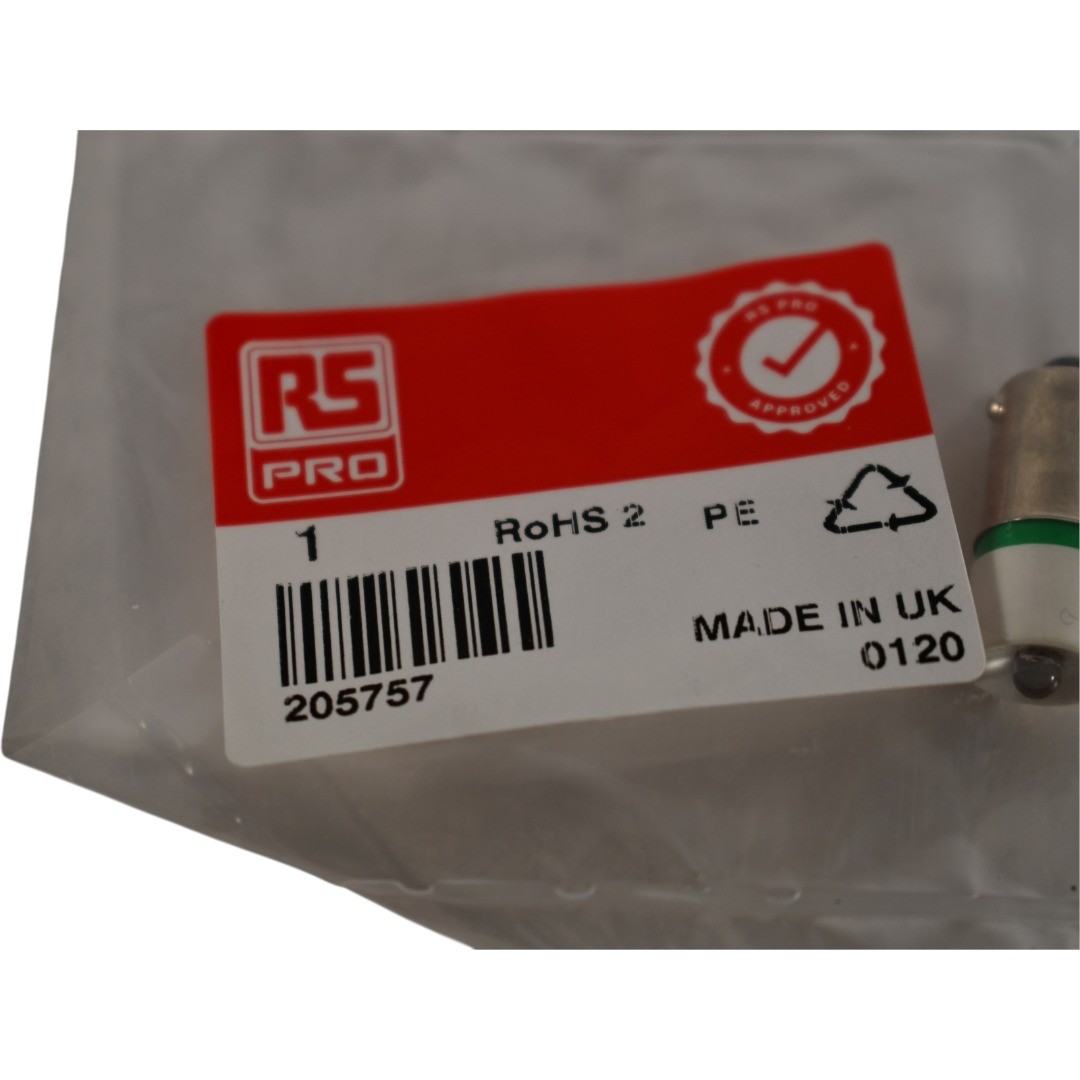 NEW RS PRO 205757 Green LED Indicator Lamps BA9s Single Chip 230 V ac 100000 h