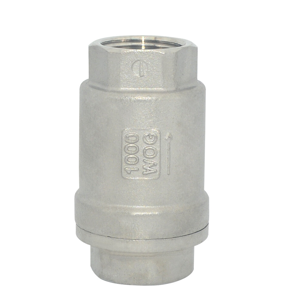 1/2 inch 1/2″ In-line Check Valve NPT WOG 1000 Spring Loaded Stainless Steel