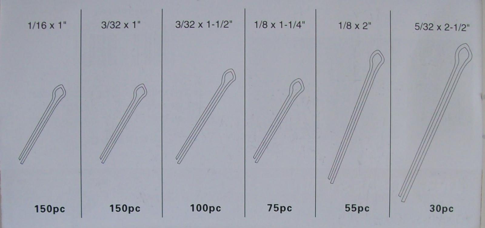 560pc GOLIATH INDUSTRIAL COTTER PIN ASSORTMENT CLIP KEY HARDWARE