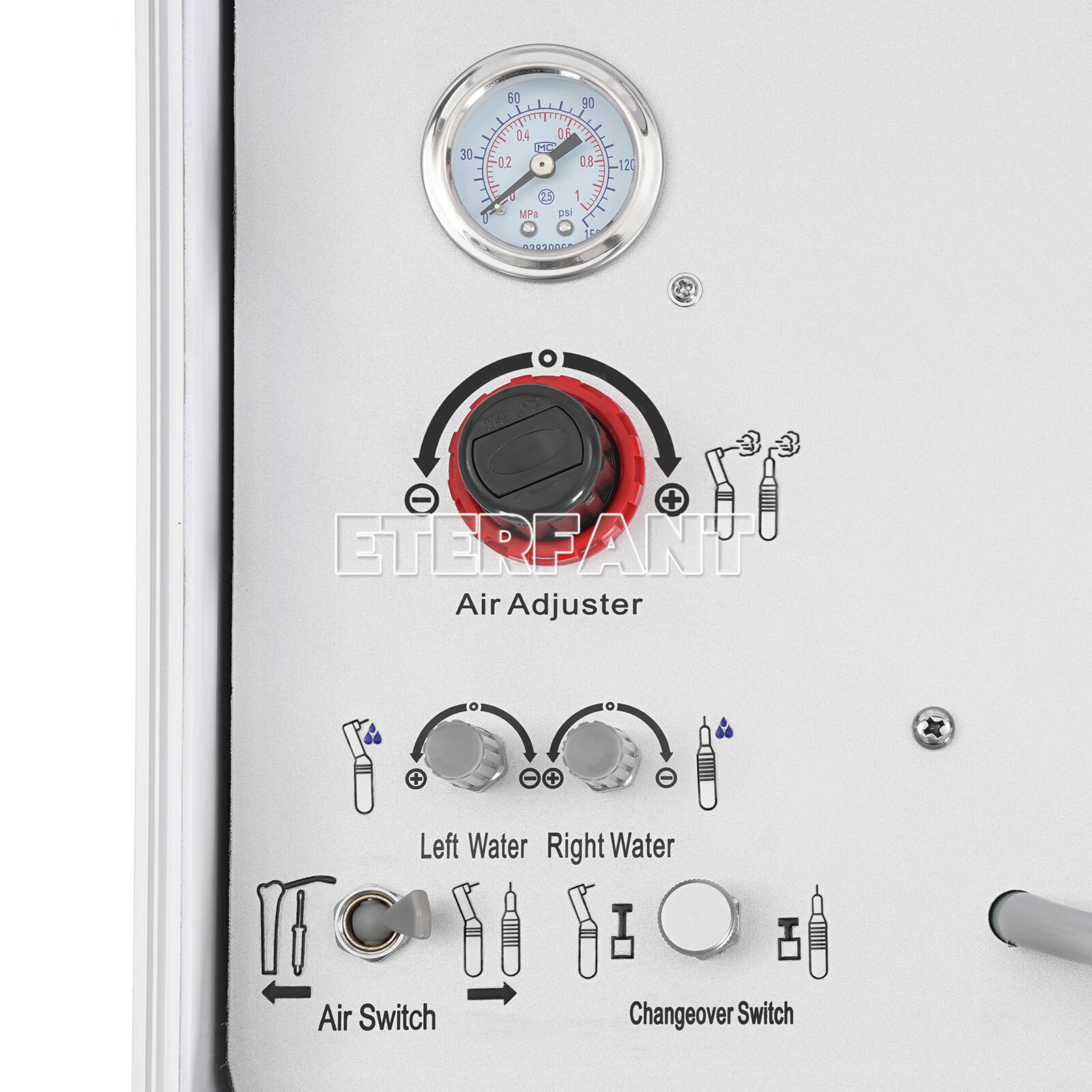 ETERFANT Portable Dental Delivery Unit Air Compressor Suction System 4Holes