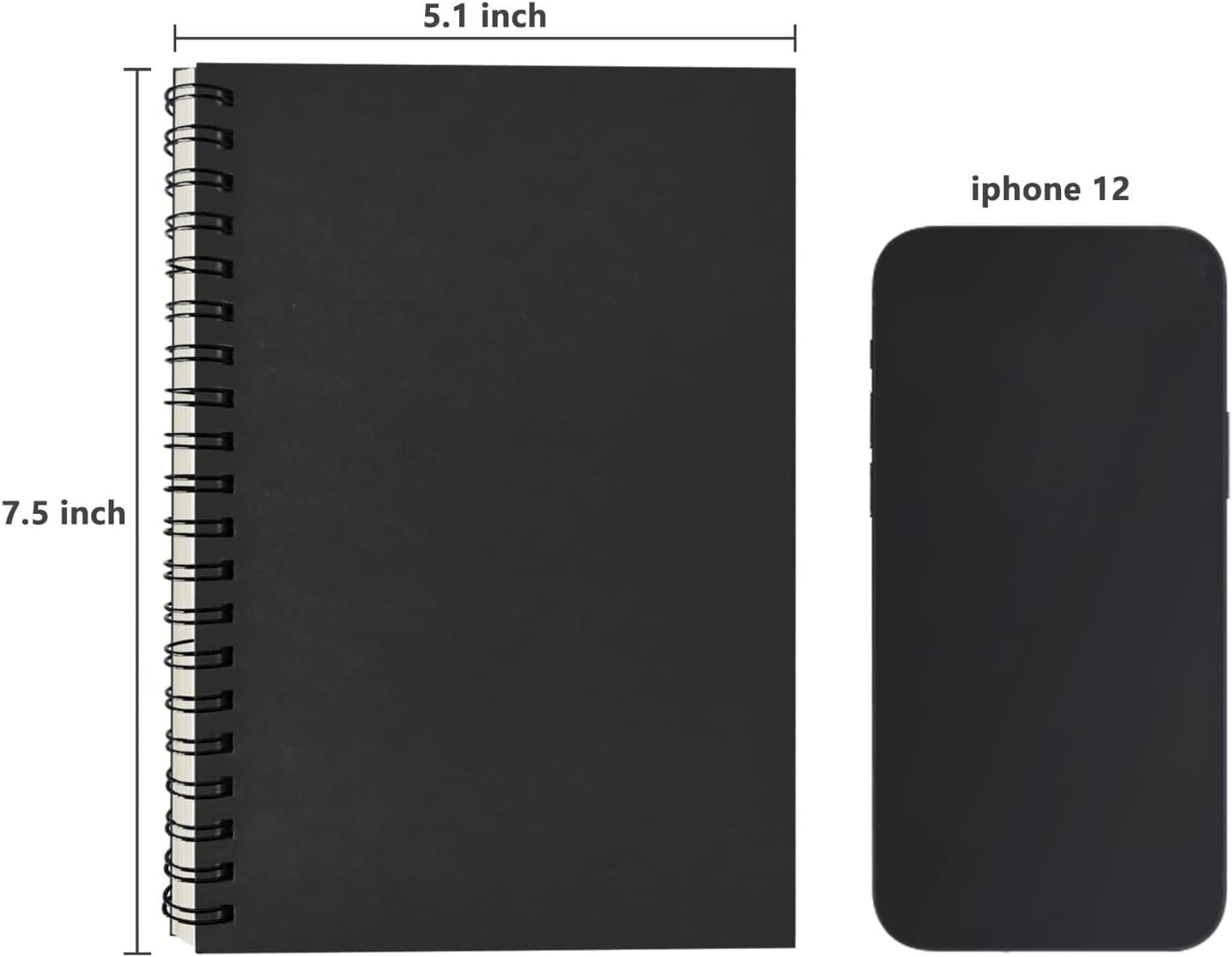DSTELIN Blank Spiral Notebook, 2-Pack, Soft Cover, Sketch book, 100 Pages / 50 S