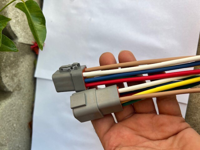 10 AWG Gray Assembled Deutsch DTP 6 Pin waterproof connector 6″ wire