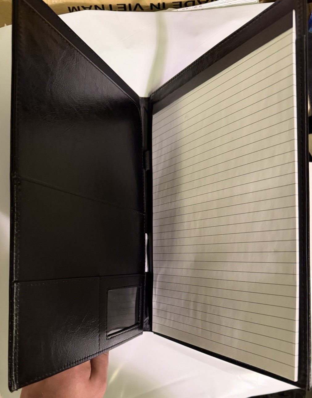 Deluxe Black Writers Padfolio Inside Pocket Organizer Notepad