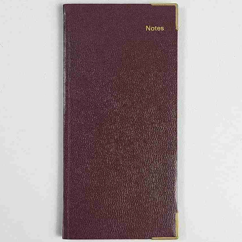 Vintage Letts Of London Slim Note Book – Burgundy & Gold