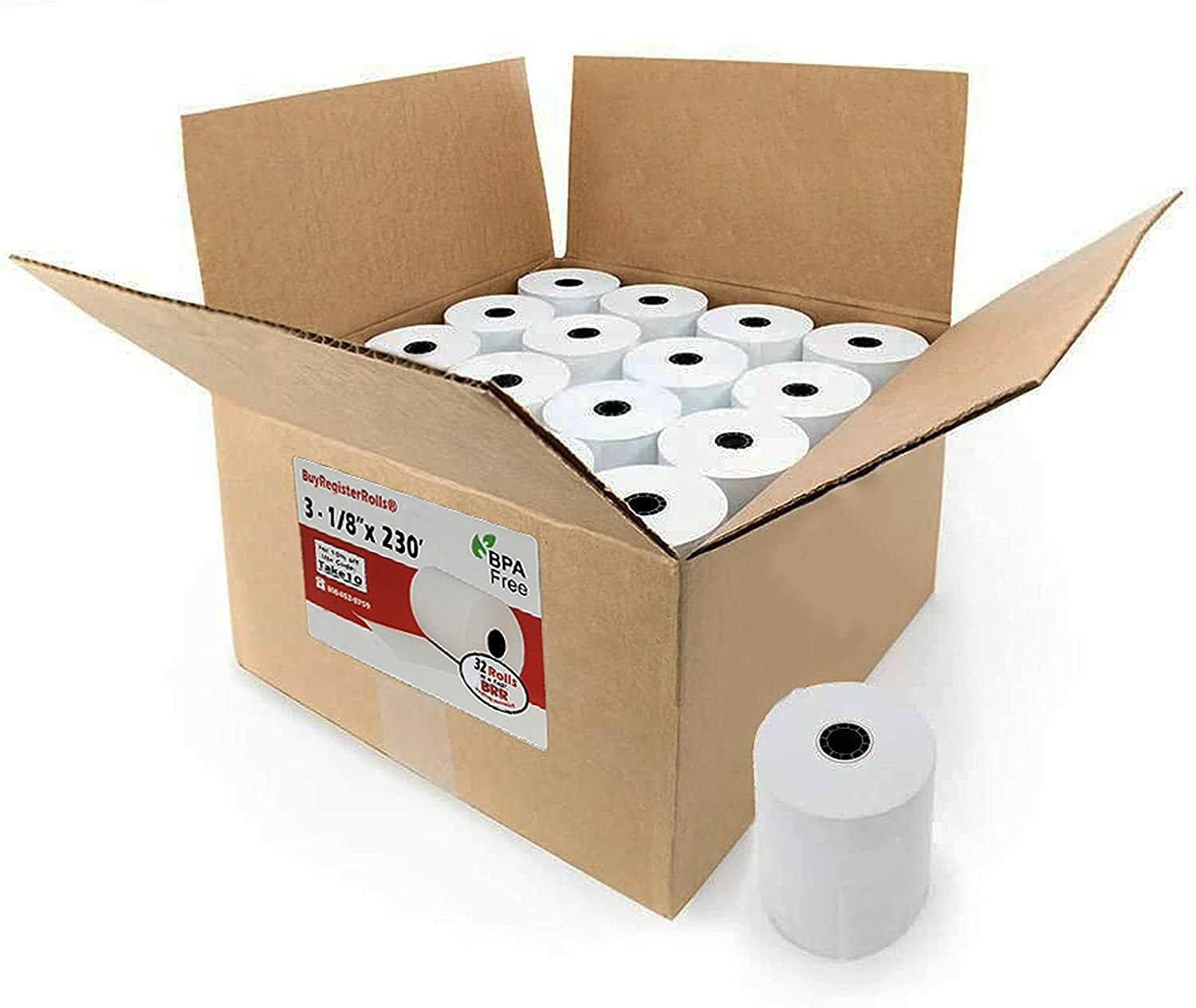 32 Rolls- 3 1/8″ x 230′ Thermal Paper Rolls For Cash Register POS BPA Free