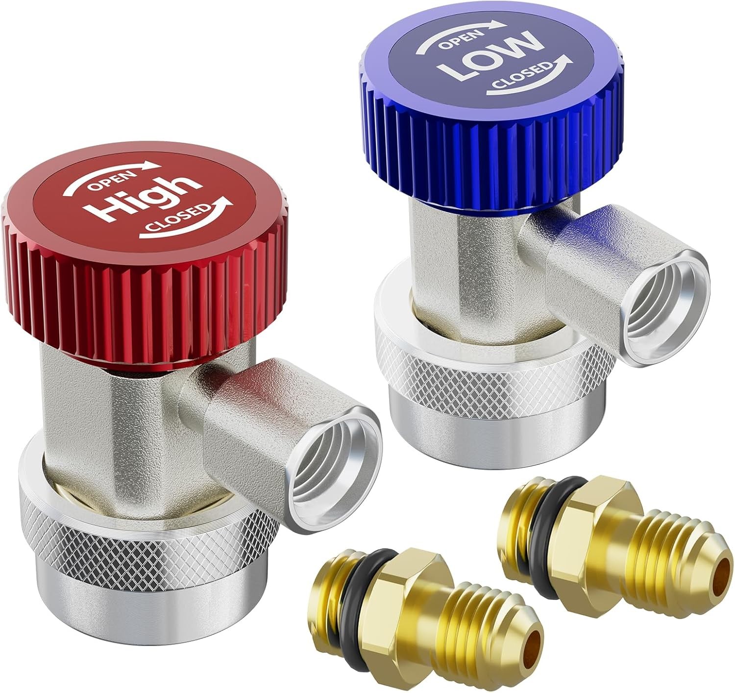 2Pack R134A Quick Connector Adapter Coupler Auto AC Manifold Gauge Low/High HVAC