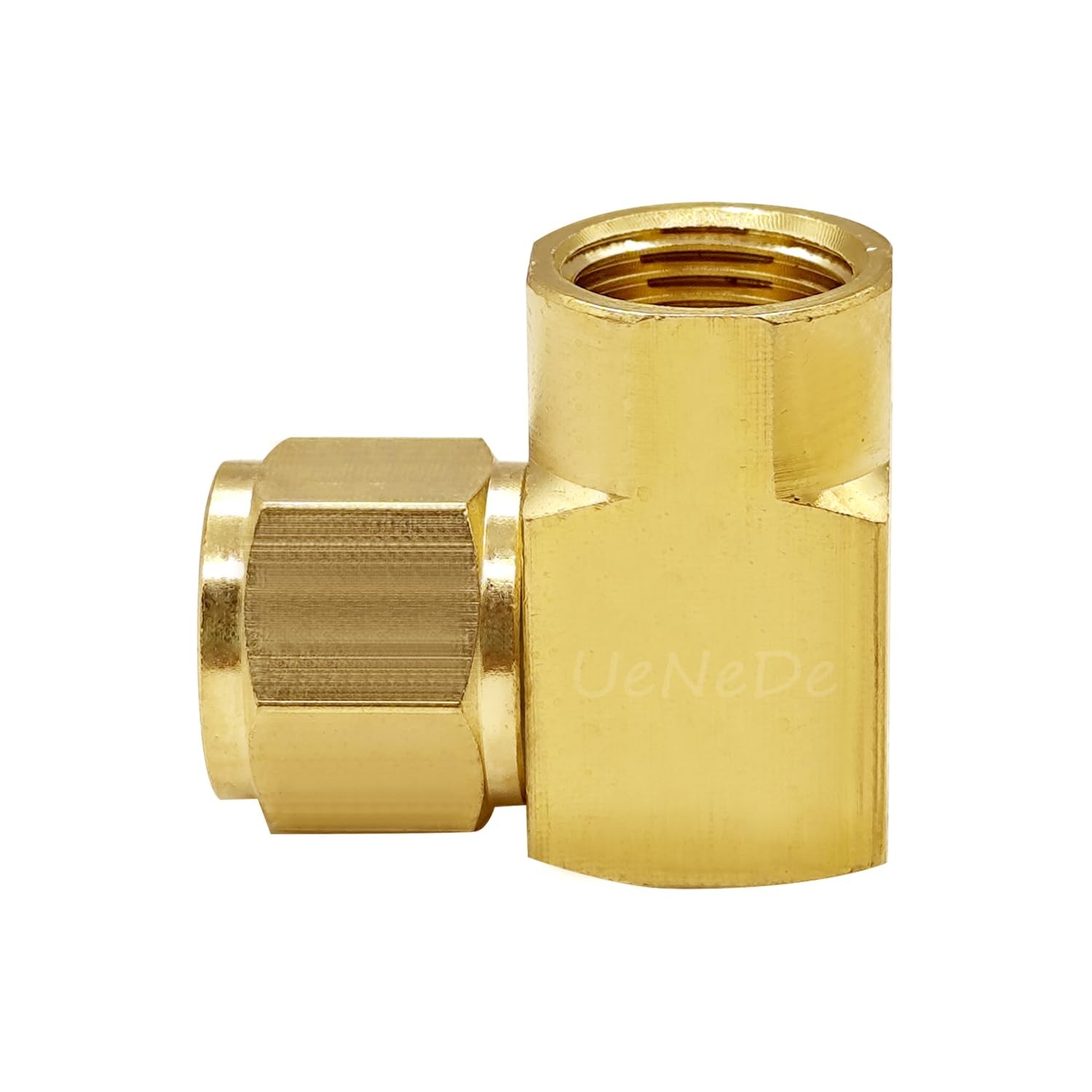 Uenede Brass 3/8 Flare Female 90 Degrees Swivel Elbow Inch,