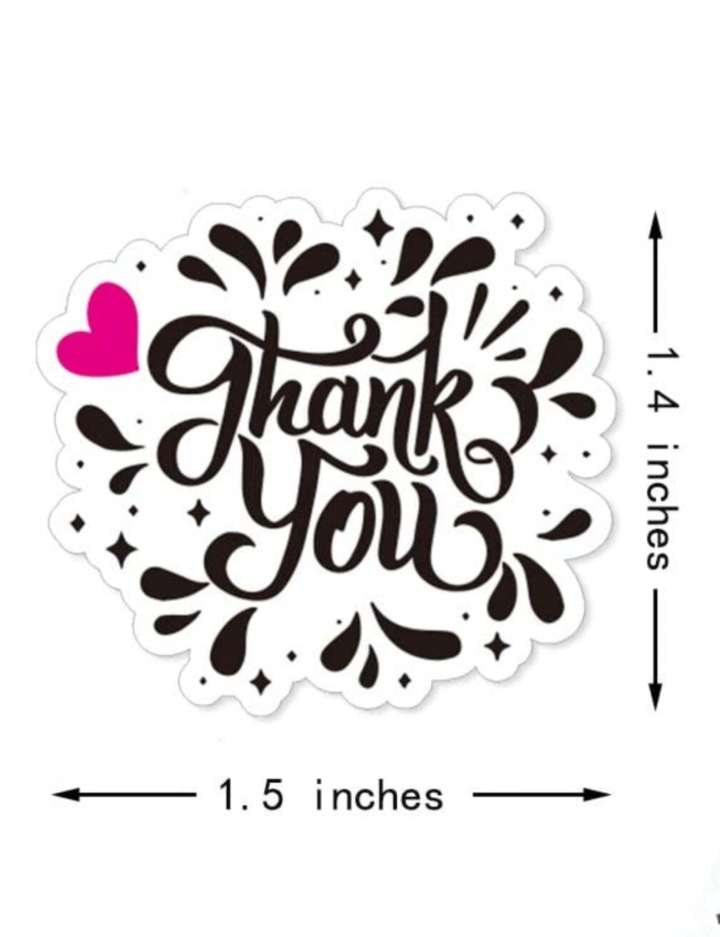 150 THANK YOU Stickers 1.4 x 1.5 – sparkle black