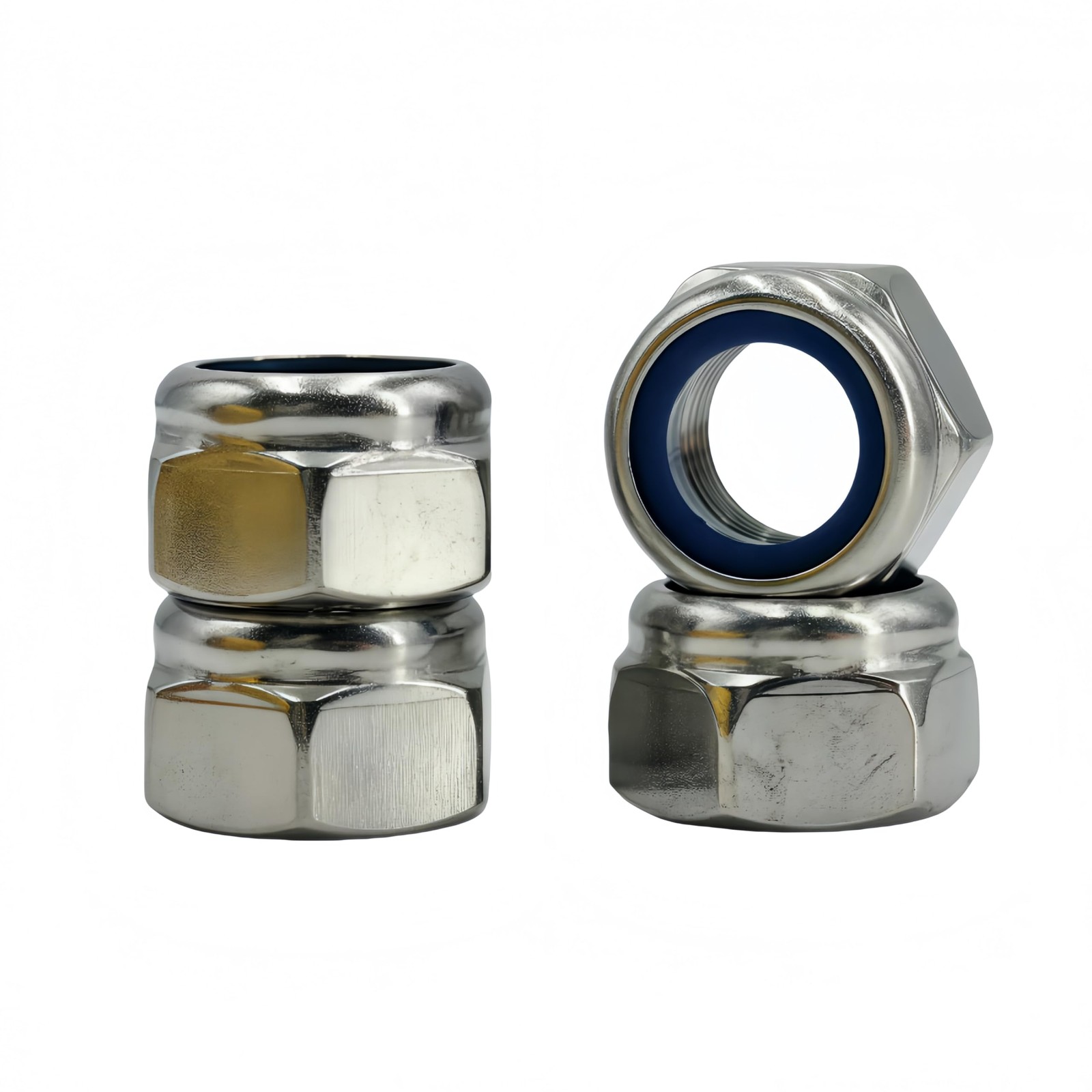 6Pcs M16x 1.5mm Nylon Insert Hex Lock Nuts 304 Stainless Steel LocknutsSilver…