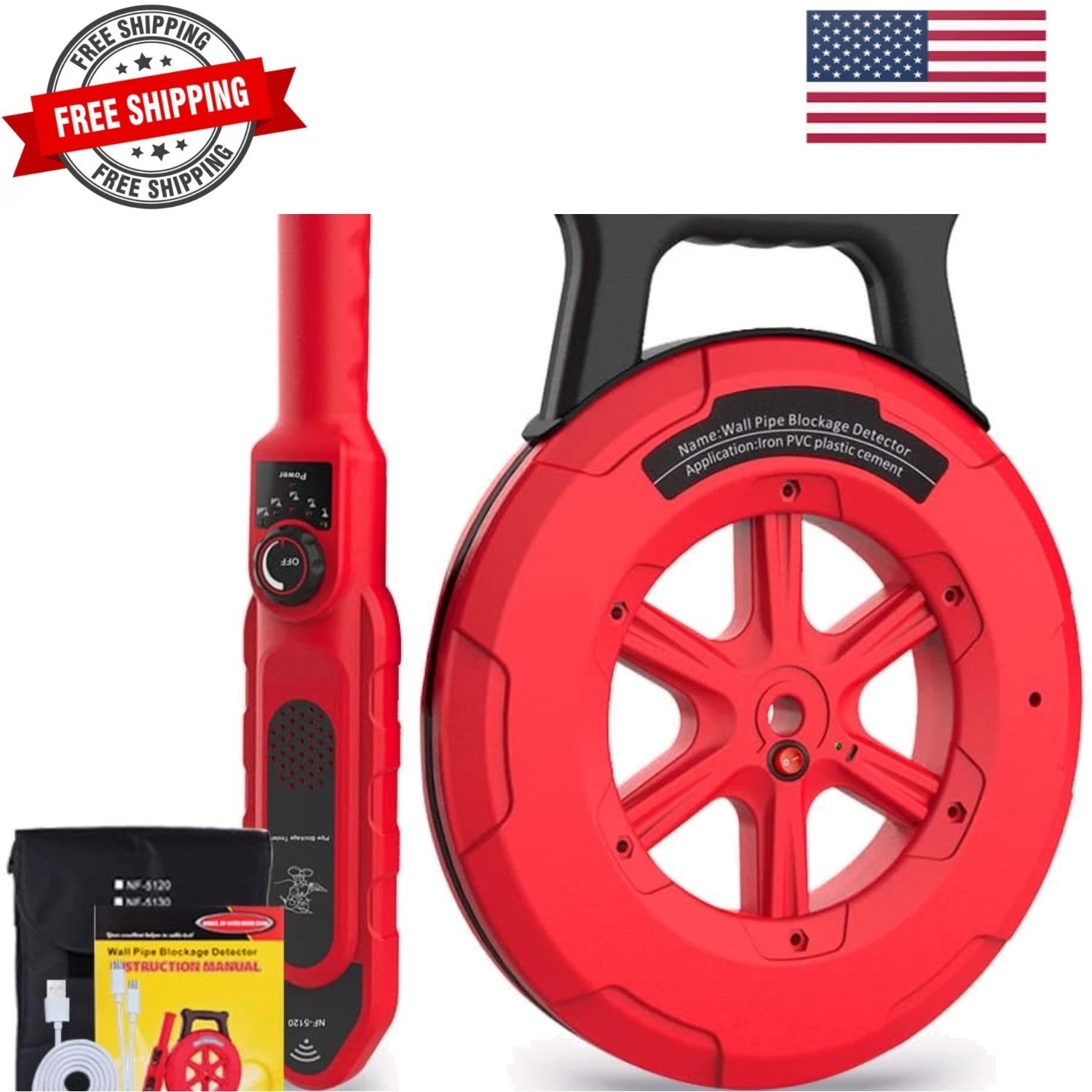 Pipe Blockage Detector, Water Pipe Locator Underground Diagnostic-Tool Wall S…