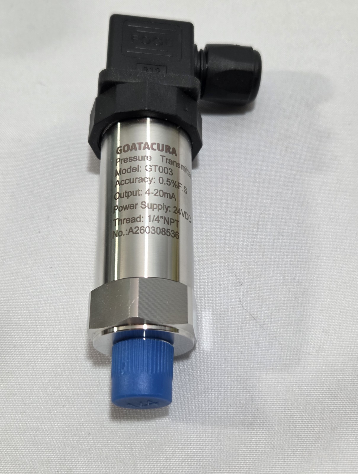 1000PSI Pressure Transmitter, Industrial Pressure Transducer 4-20mA 0.5% FS – 24
