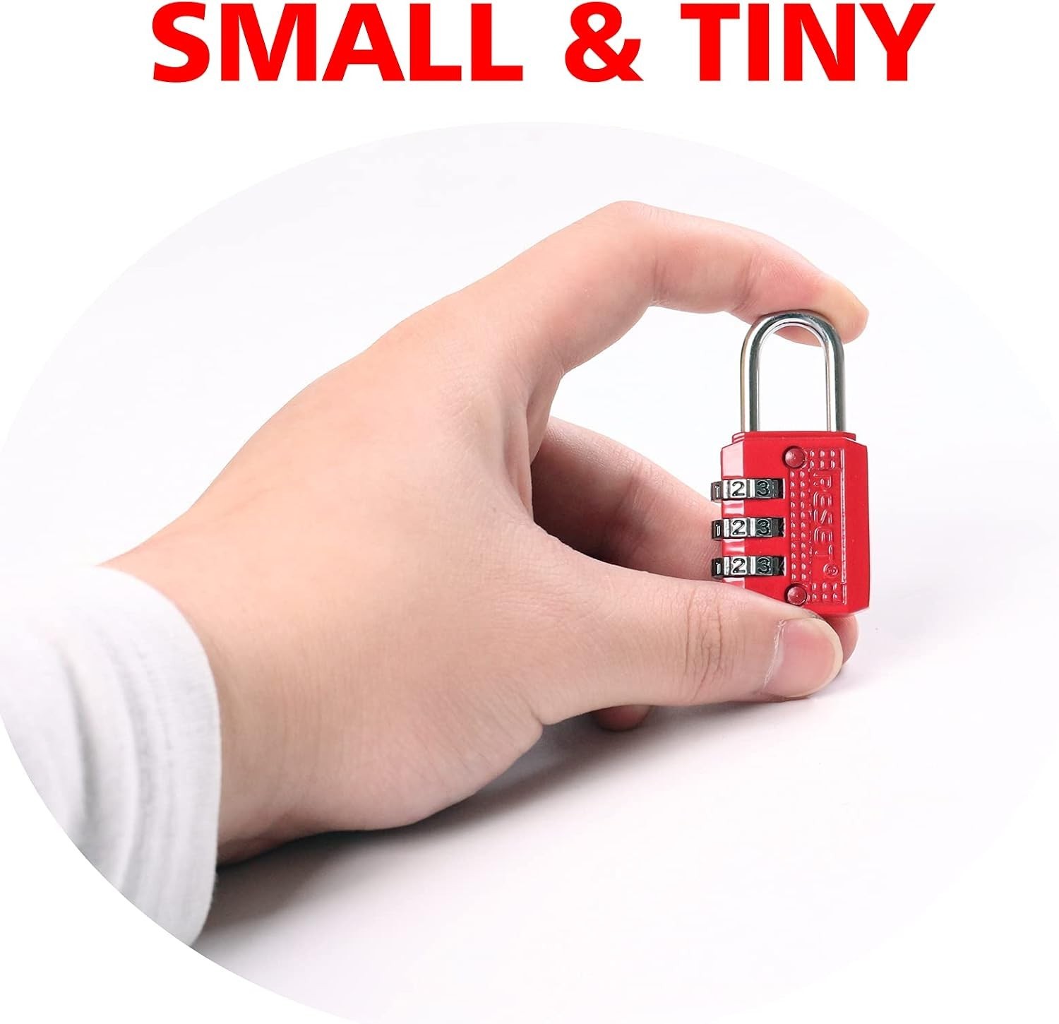 Stylish Red 3-Digit Combination Padlock – Ideal for Travel & Everyday Use