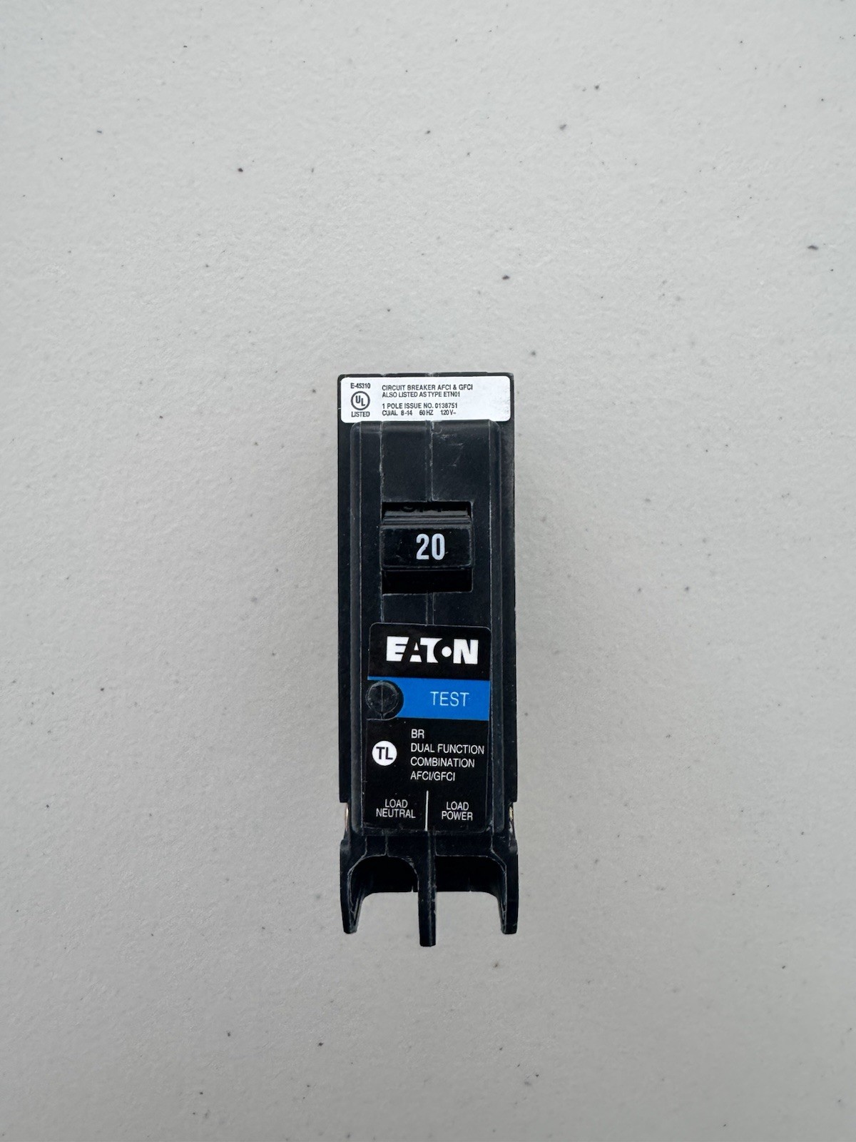 Eaton BRP120DF 120 20A 1-Pole Circuit Breaker