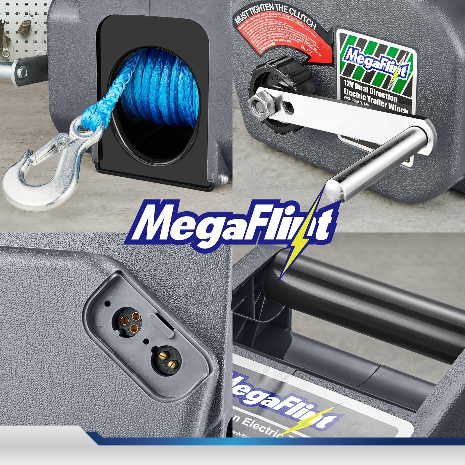 Trailer Winch,Reversible Electric Winch, for Boats up to 6000 lbs.12V DC,Powe…