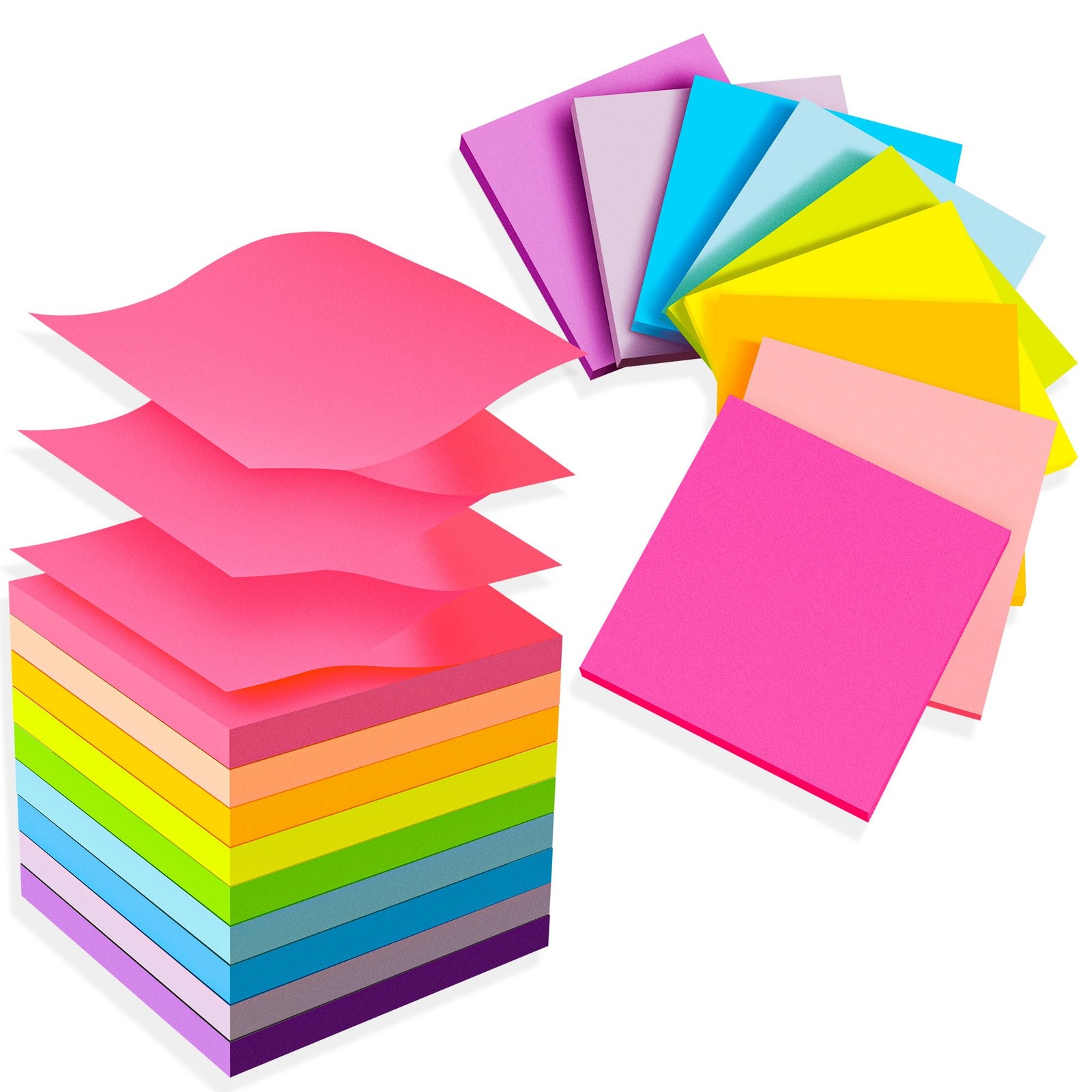 Post It Notes Pop-up, Sticky Notes, 3×3 Inches, 18 Pads, Bright Colors Self-st