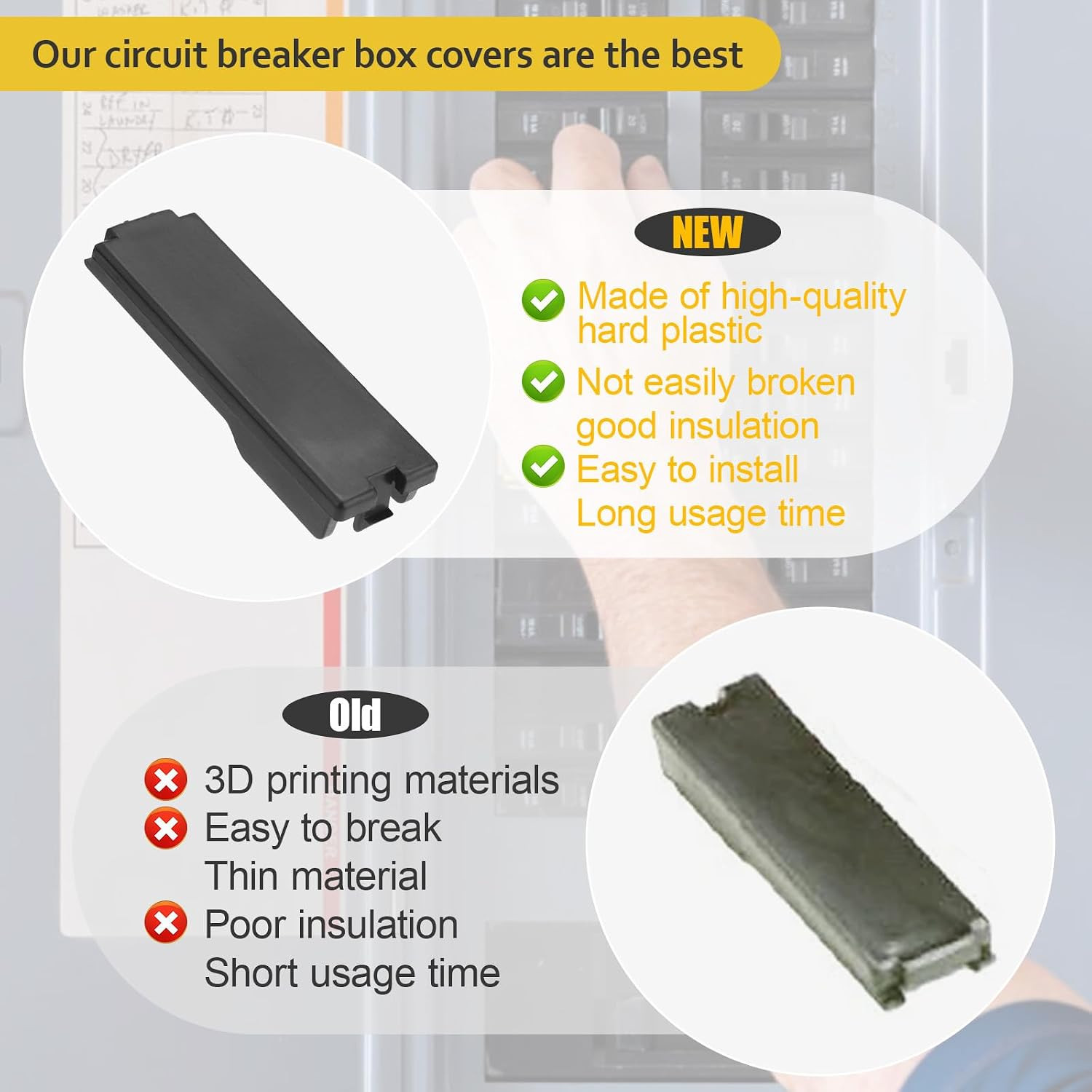 Circuit Breaker Filler Plate for 0.7-In Eaton Cutler Hammer Panel, 10 Pack | for