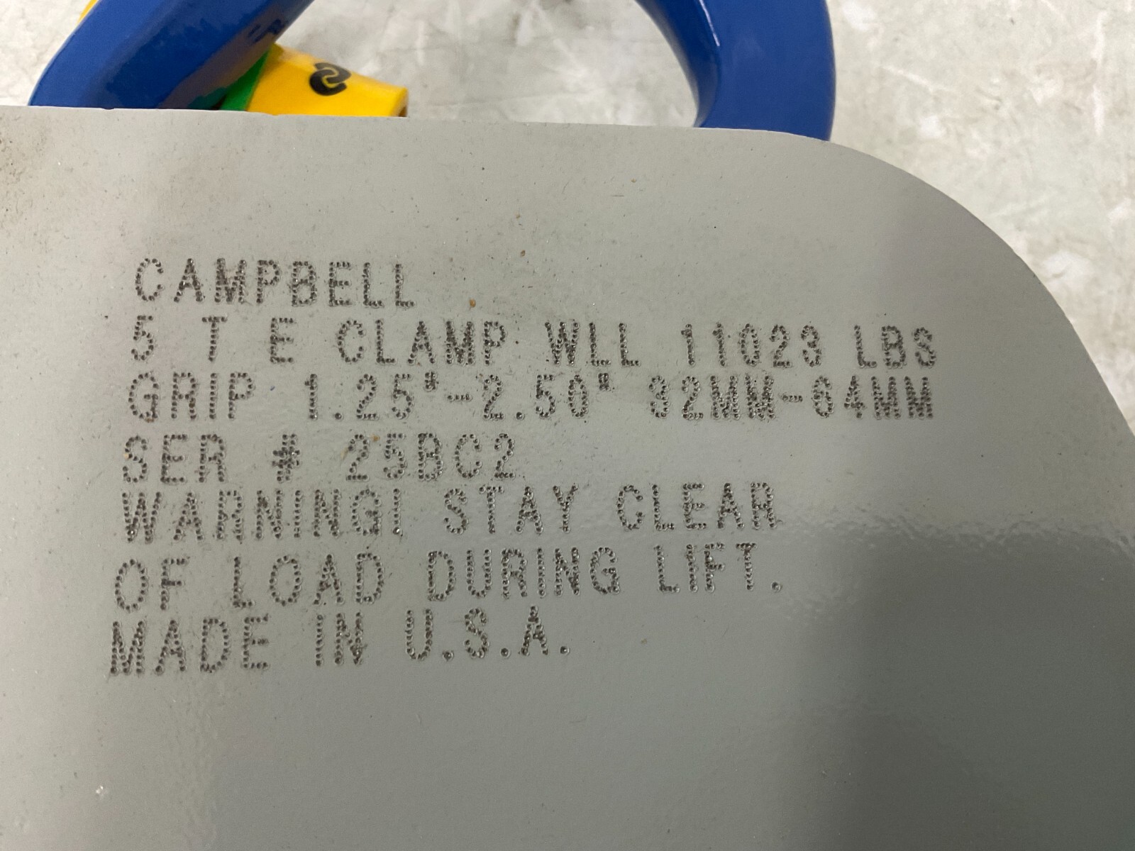 Campbell Chain & Fittings – 6420703 5 ton Locking ”E” Plate Clamp 1-1/4” – 2-1/2