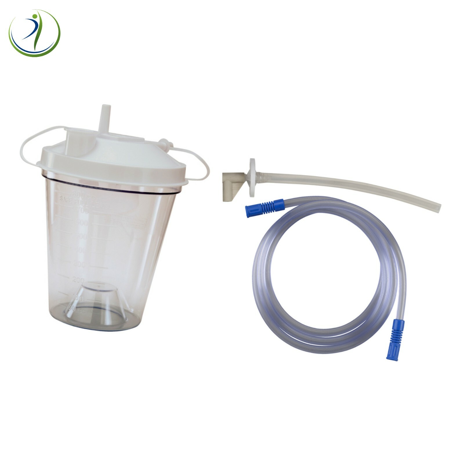 Suction Canister 800 mL Turret Lid Float Valve & Suction Hose Plastic Graduated