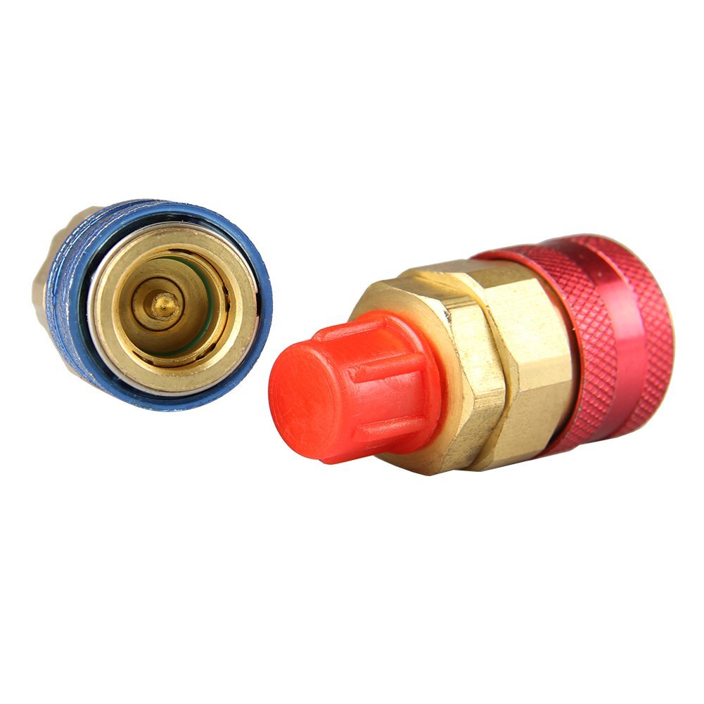 2 Quick Coupler Adapter High Low Side Conversion Kit AC A/C Freon Manifold Gauge