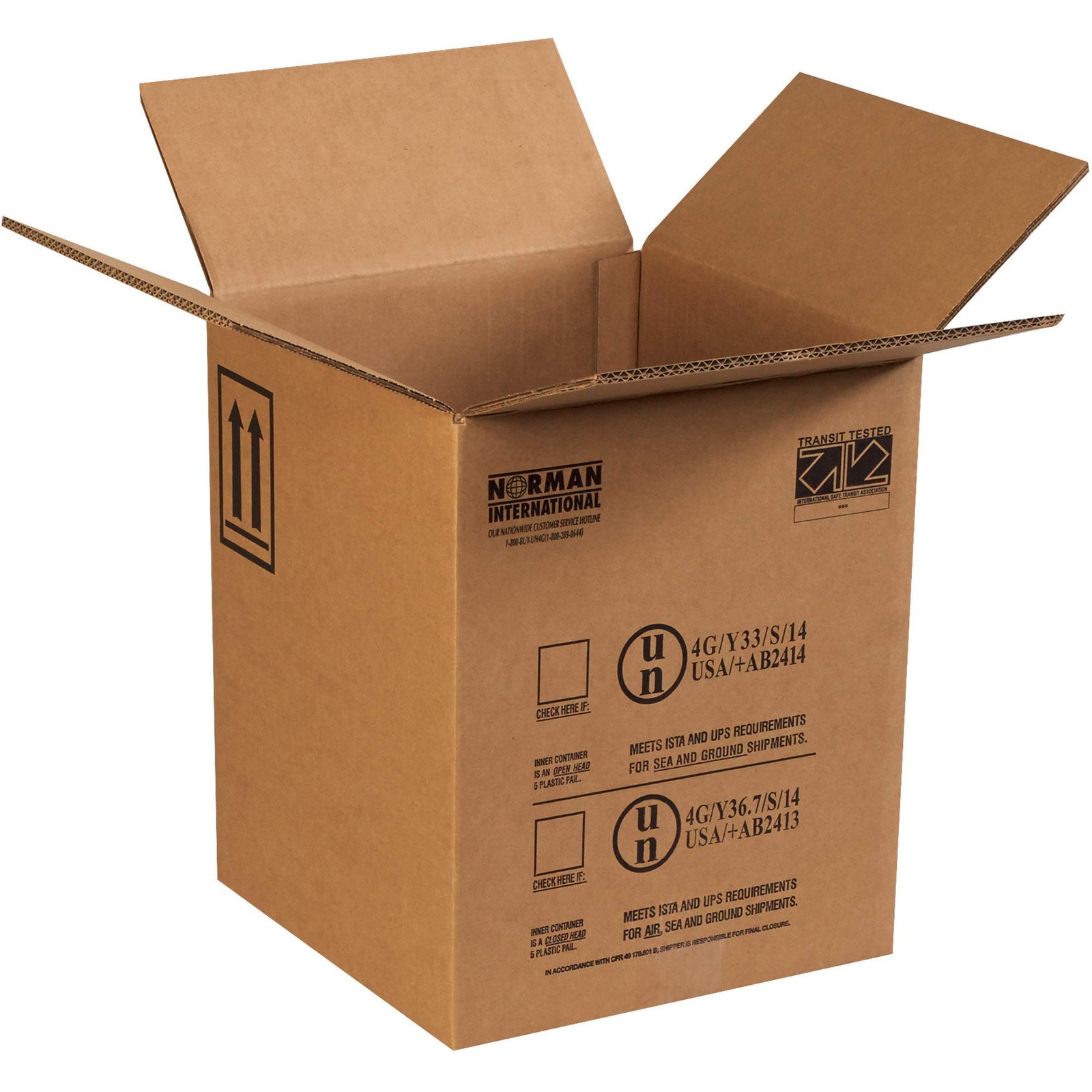 Haz Mat Boxes, 1-5 Gallon Plastic Pail, 12 1/2″ x 12 1/2″ x 15 1/8″, Kraft, 1…