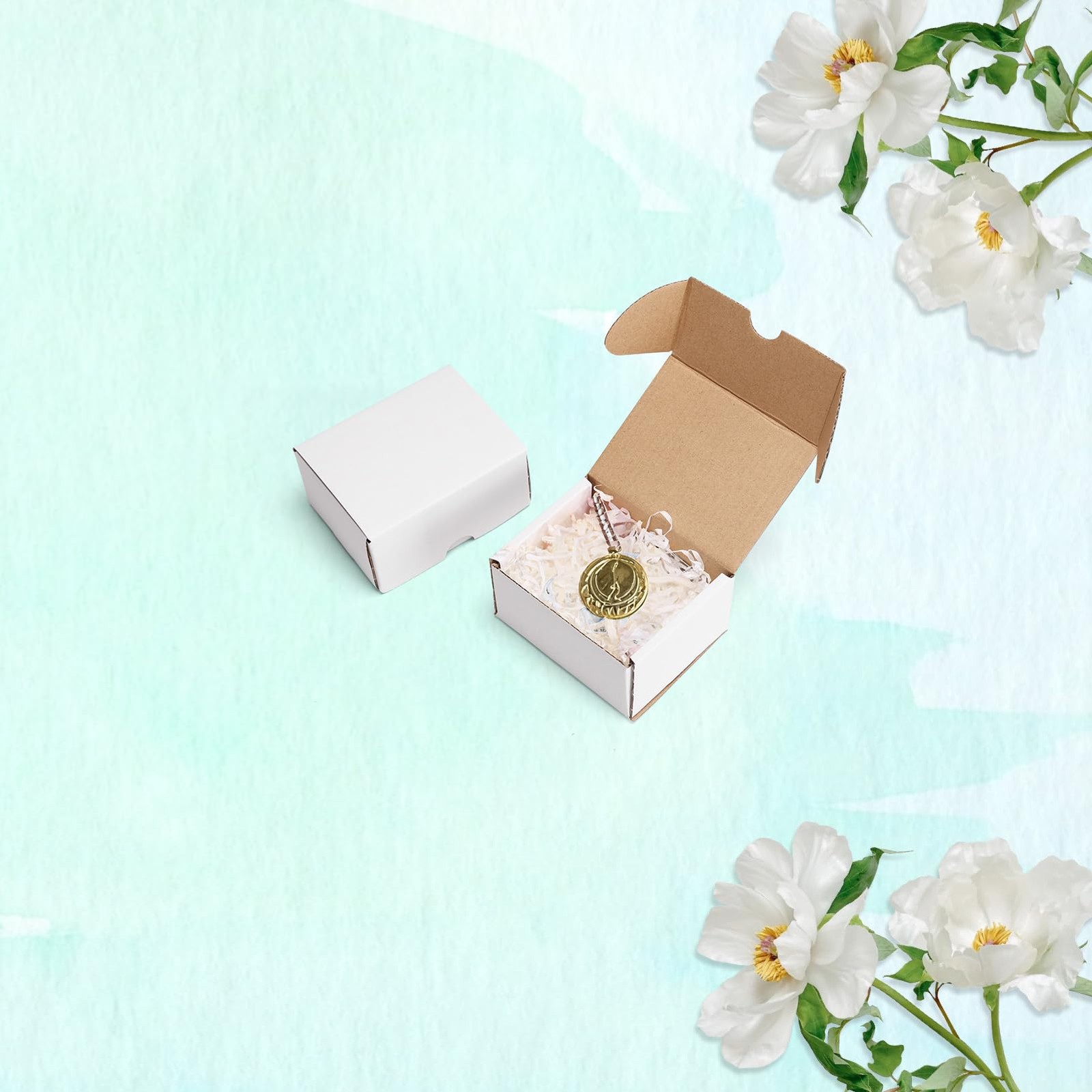 50 Packs 4X3X2 Small Shipping Boxes, White 4 x 3 x 2 inches Corrugated Cardbo…