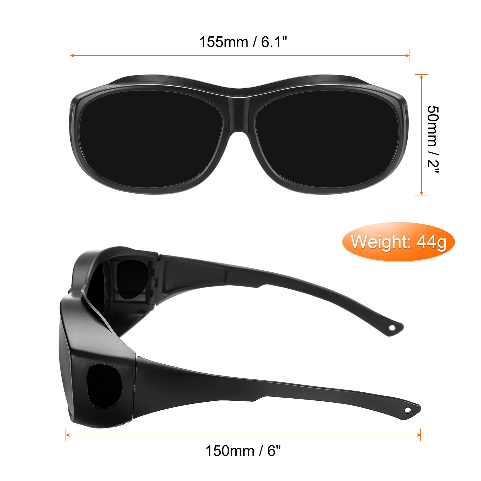 Welding Glasses IR Shade 8CE Certified Protective Glasses Wrap-Around Len