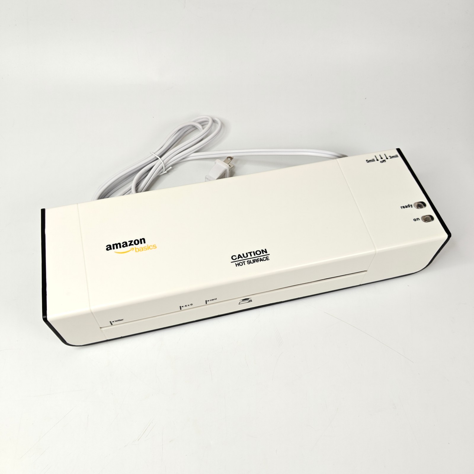 Amazon Basics PL9-US 9-Inch Thermal Laminator Machine White NEW w/Sample Pouchs