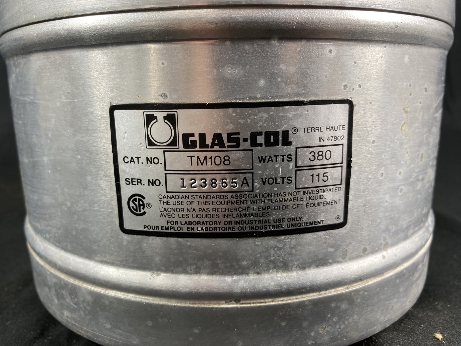 GLAS-COL 1 Liter 115 Volts 380 Watt Aluminum Housed Heating Mantle 100B TM108