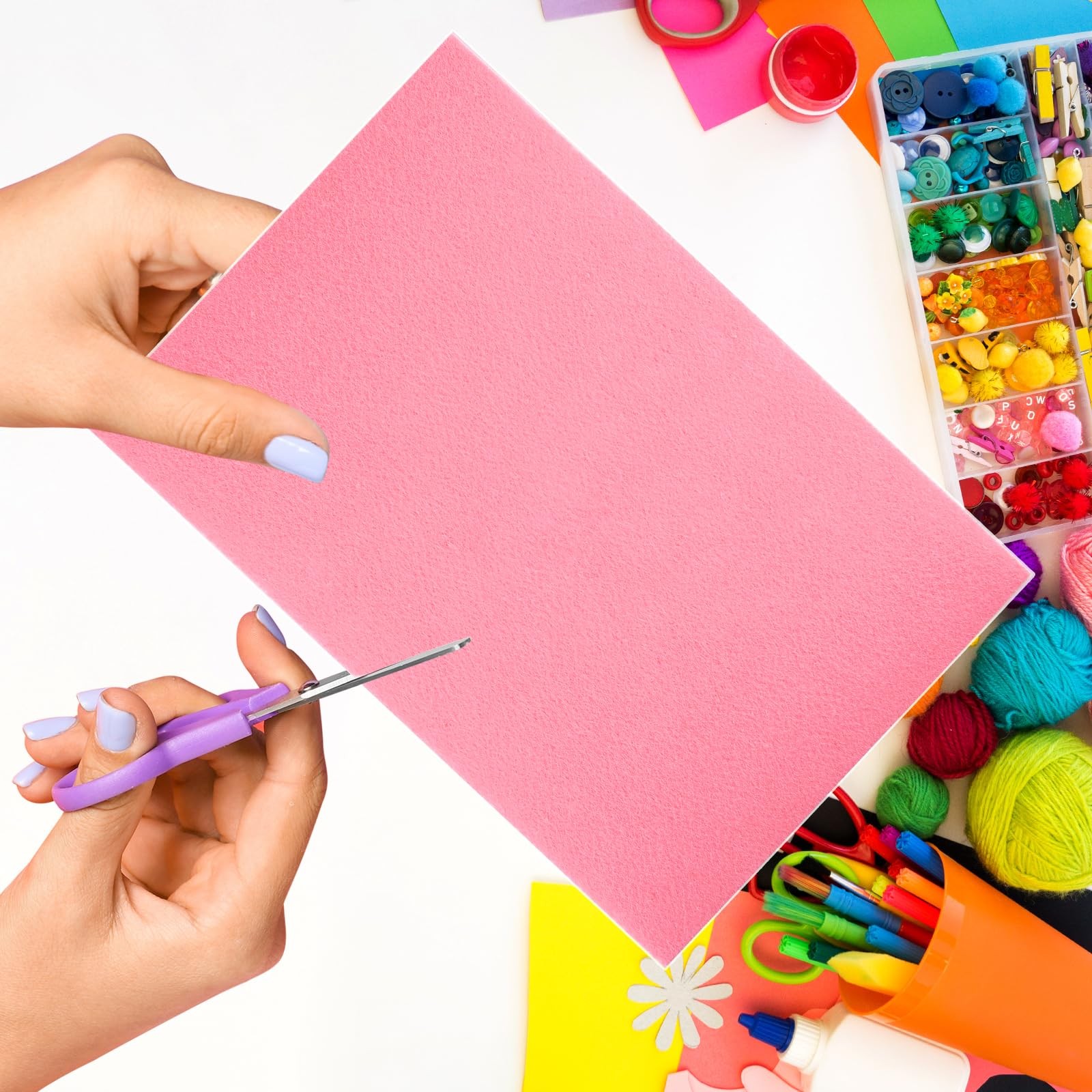 24 PCS Self Adhesive Felt Sheet Soft Art Craft 11.8×7.9 Inch 30x20cm