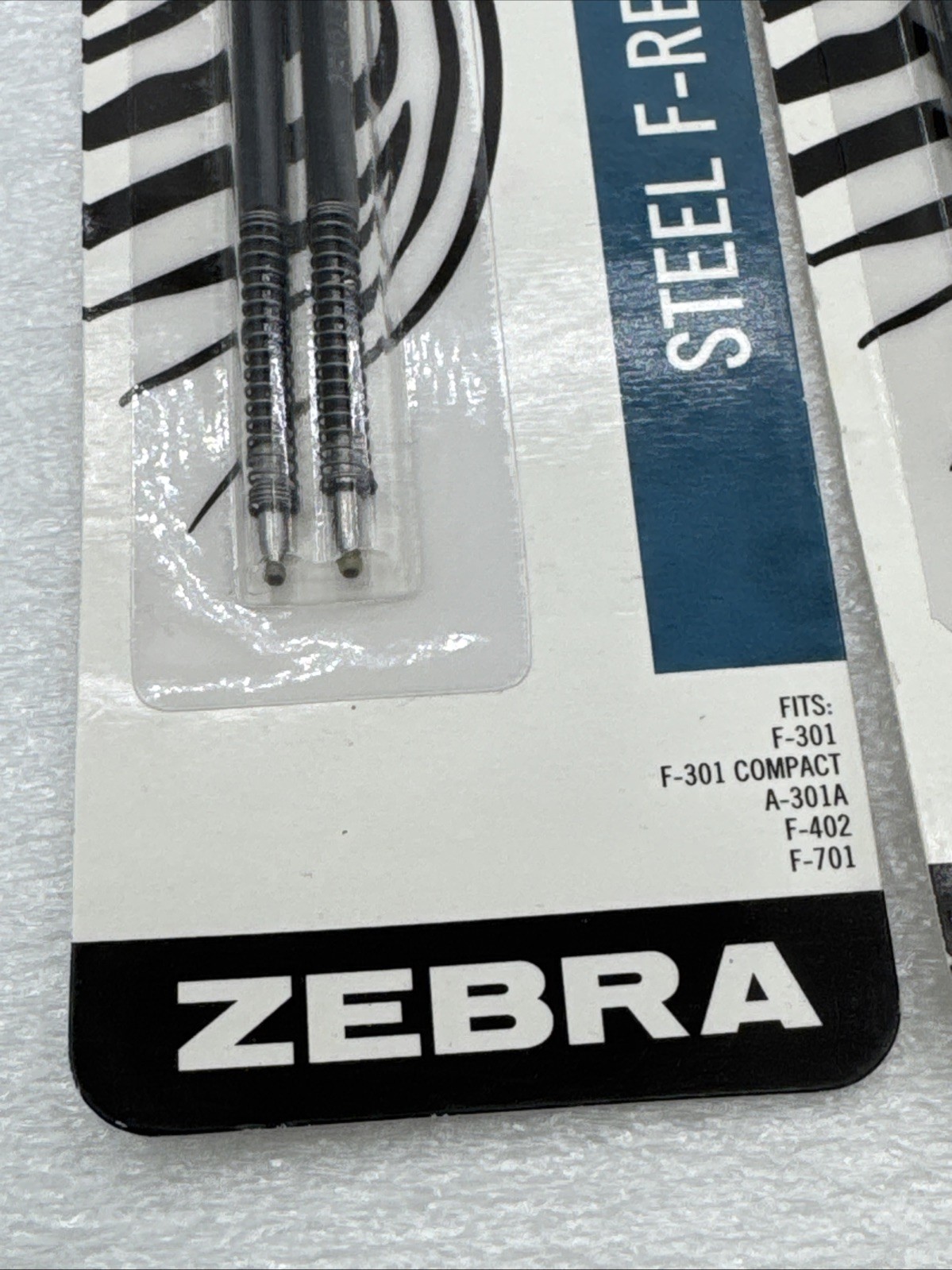 Lot 3 Packs (6 Total) Zebra Steel F-Refills Ballpoint Pens Black Ink .7mm FINE
