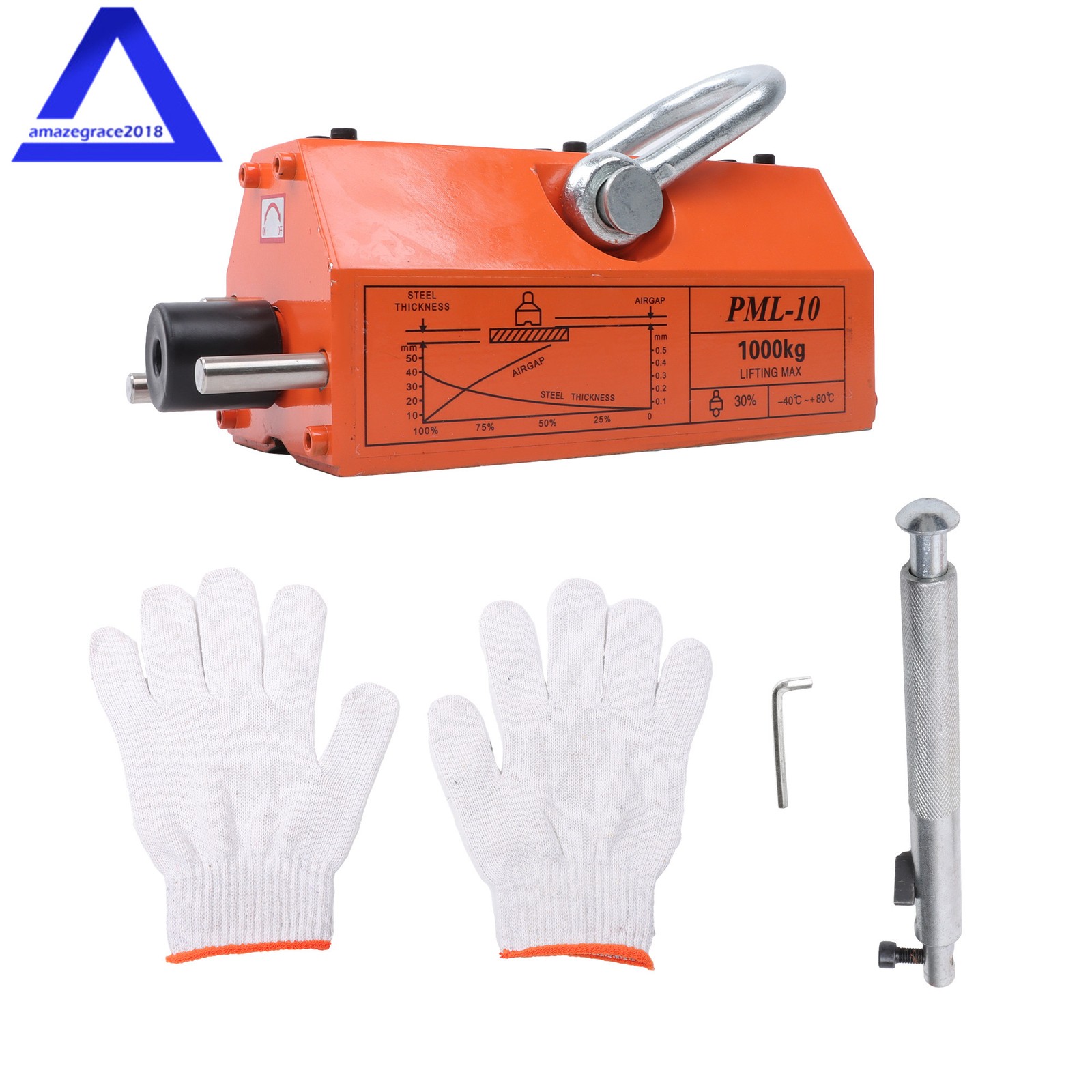 Magnetic Lifter Lifting Magnet 2200lbs/1000kg 2 Safety Factor Neodymium Hoist