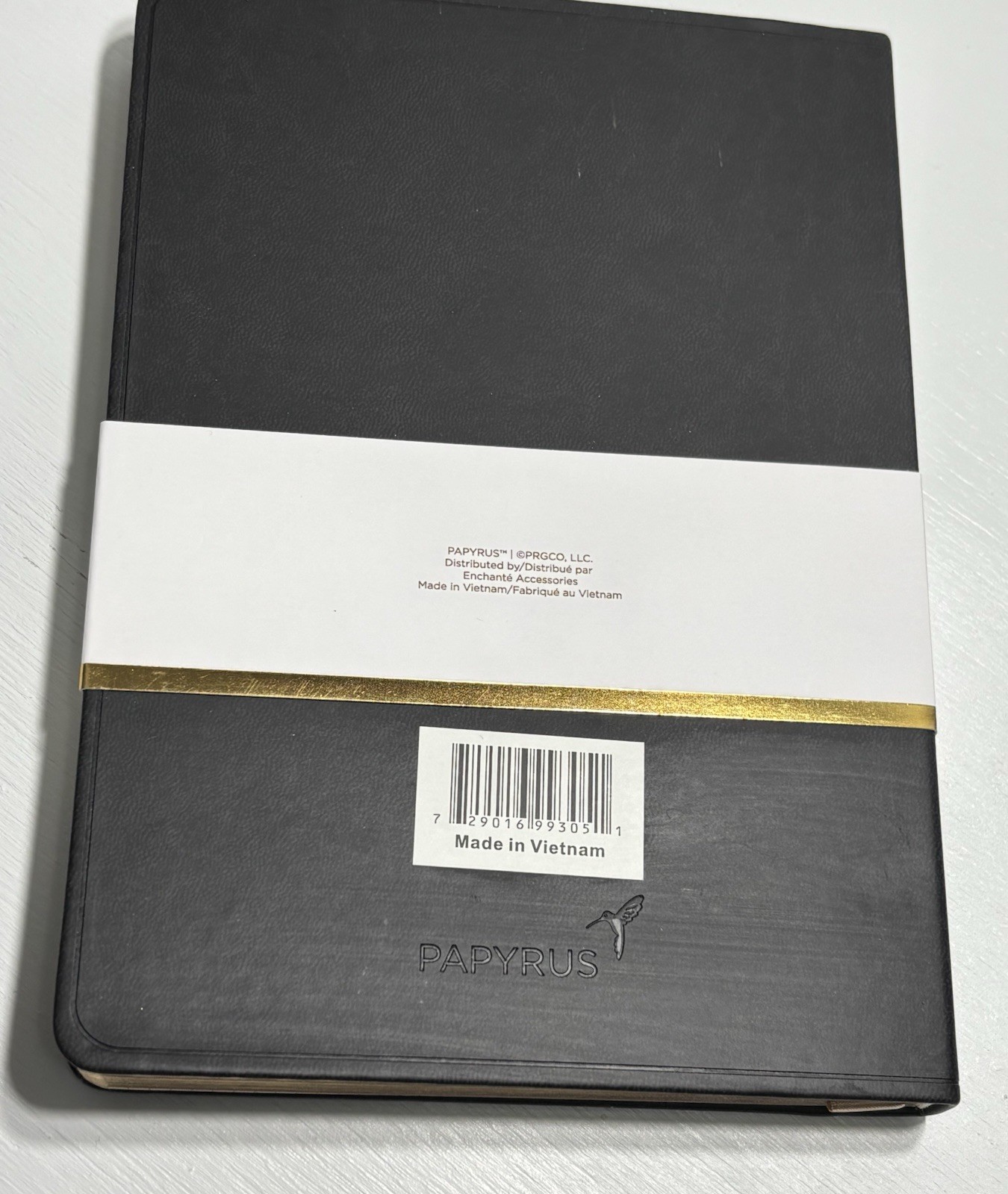 PAPYRUS Black Ruled Gilded Notebook Journal 240 Ivory Lined Pages with Bookmark