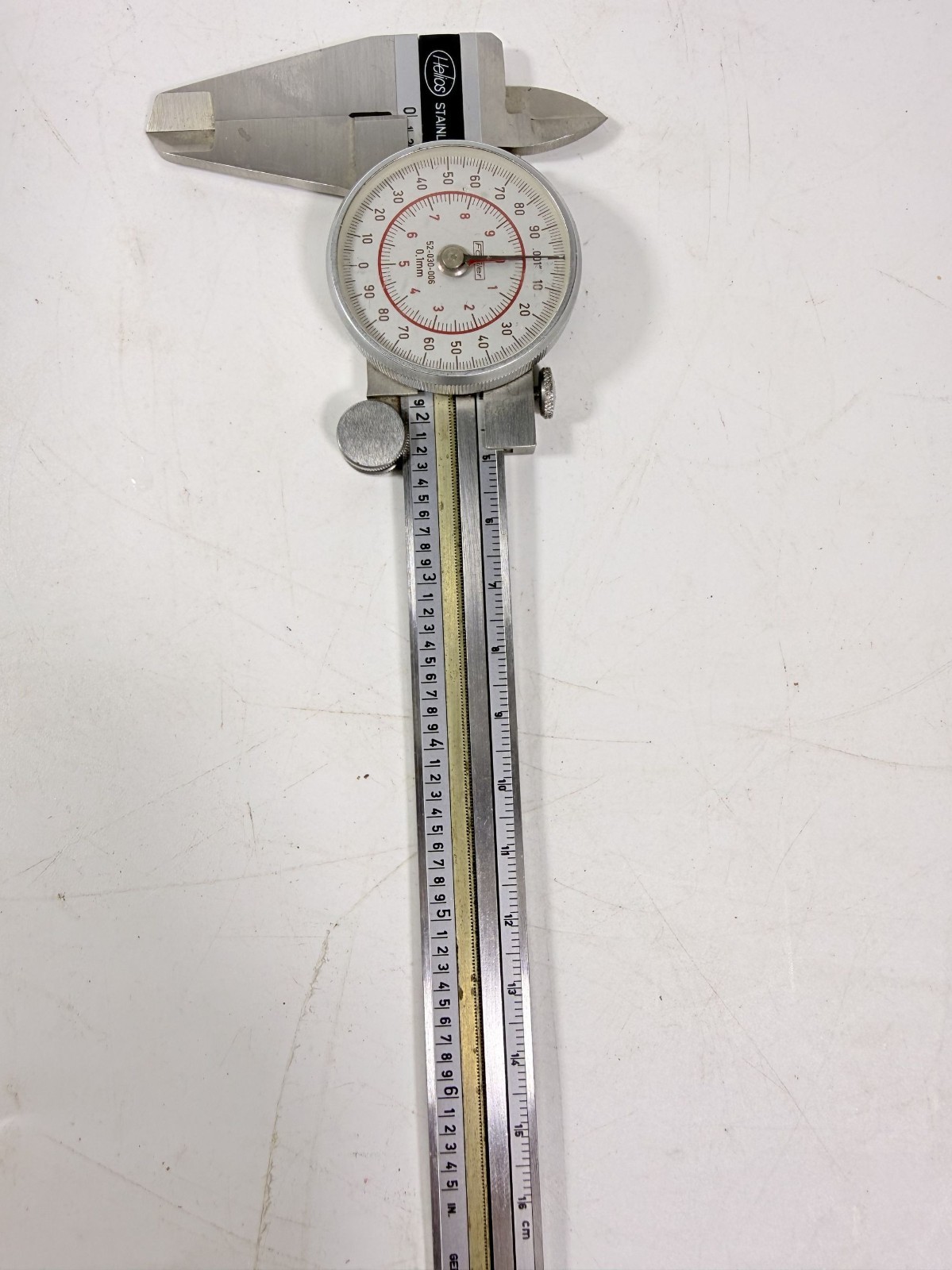 Helios Fowler 52-030-006 .001 Dial Caliper 6.5″ Stainless Steel WORKING F153 Ger