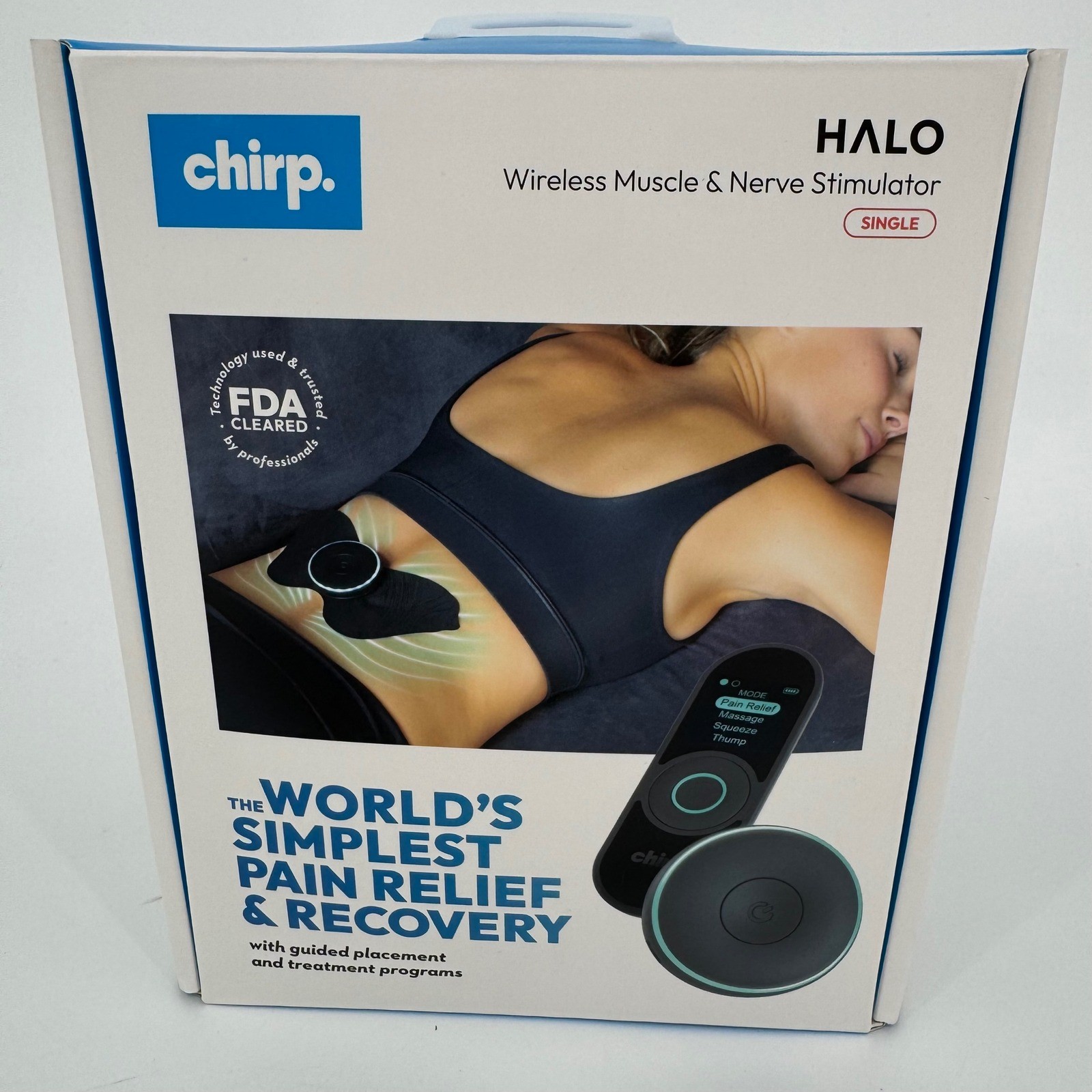 Chirp HALO Wireless Muscle and Nerve Stimulator TENS EMS Single Unit Black